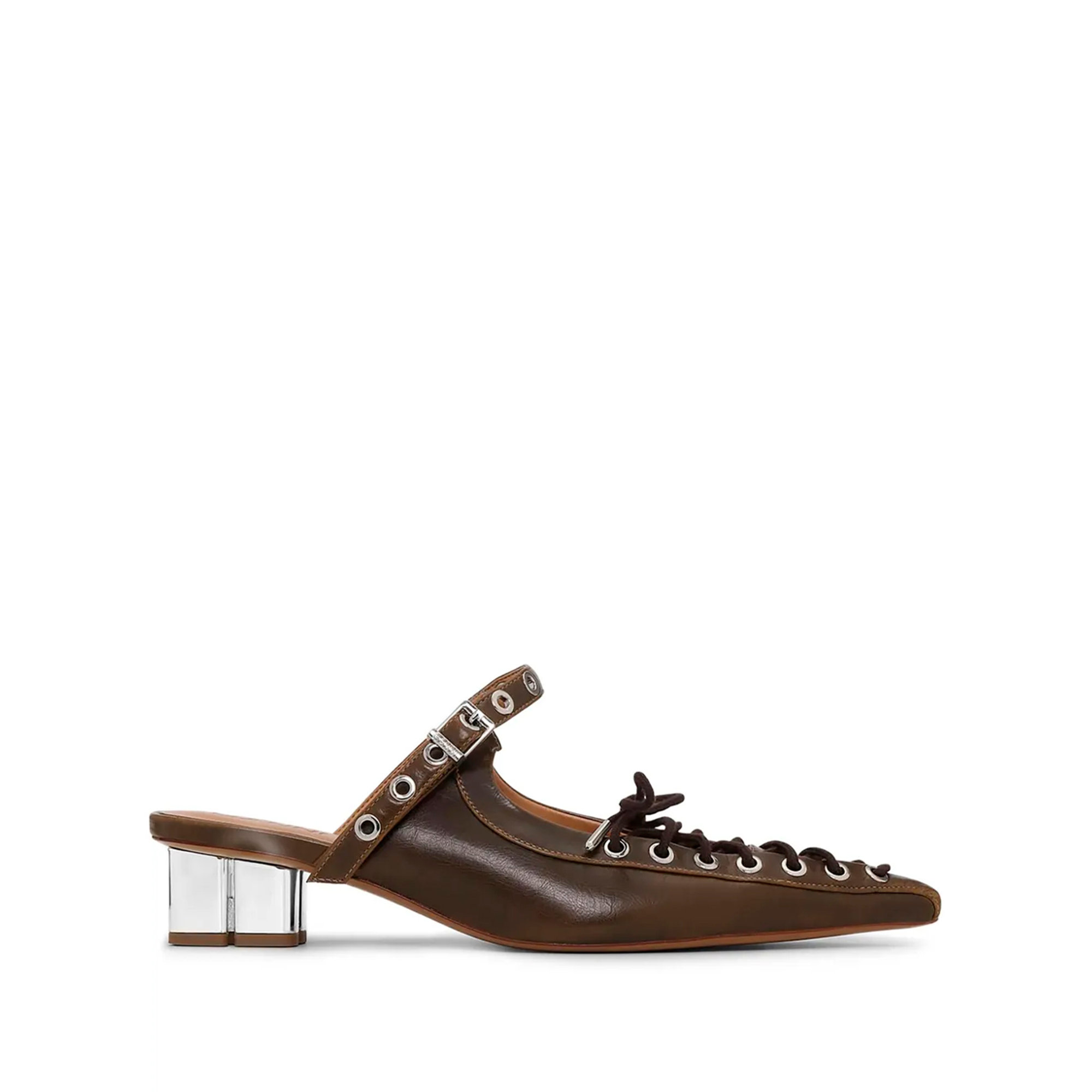 Eyelets Lace up Mule Crinkle Oleatex S3092 Ganni vista0