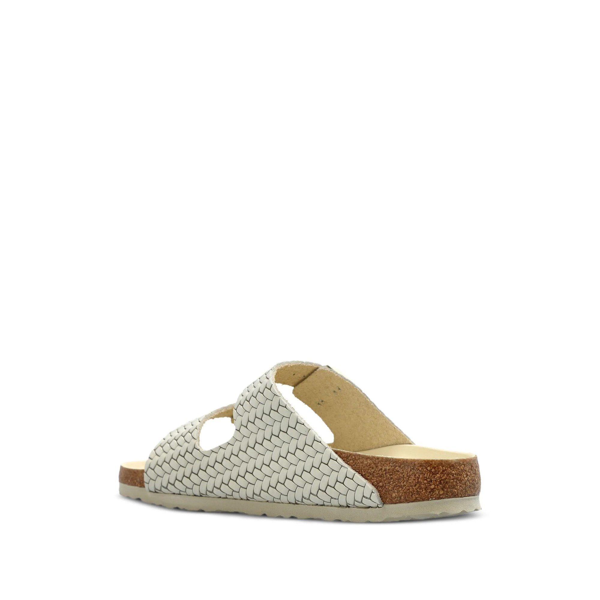 Arizona Ecru, Natural Leather Woven Emboss Birkenstock vista2