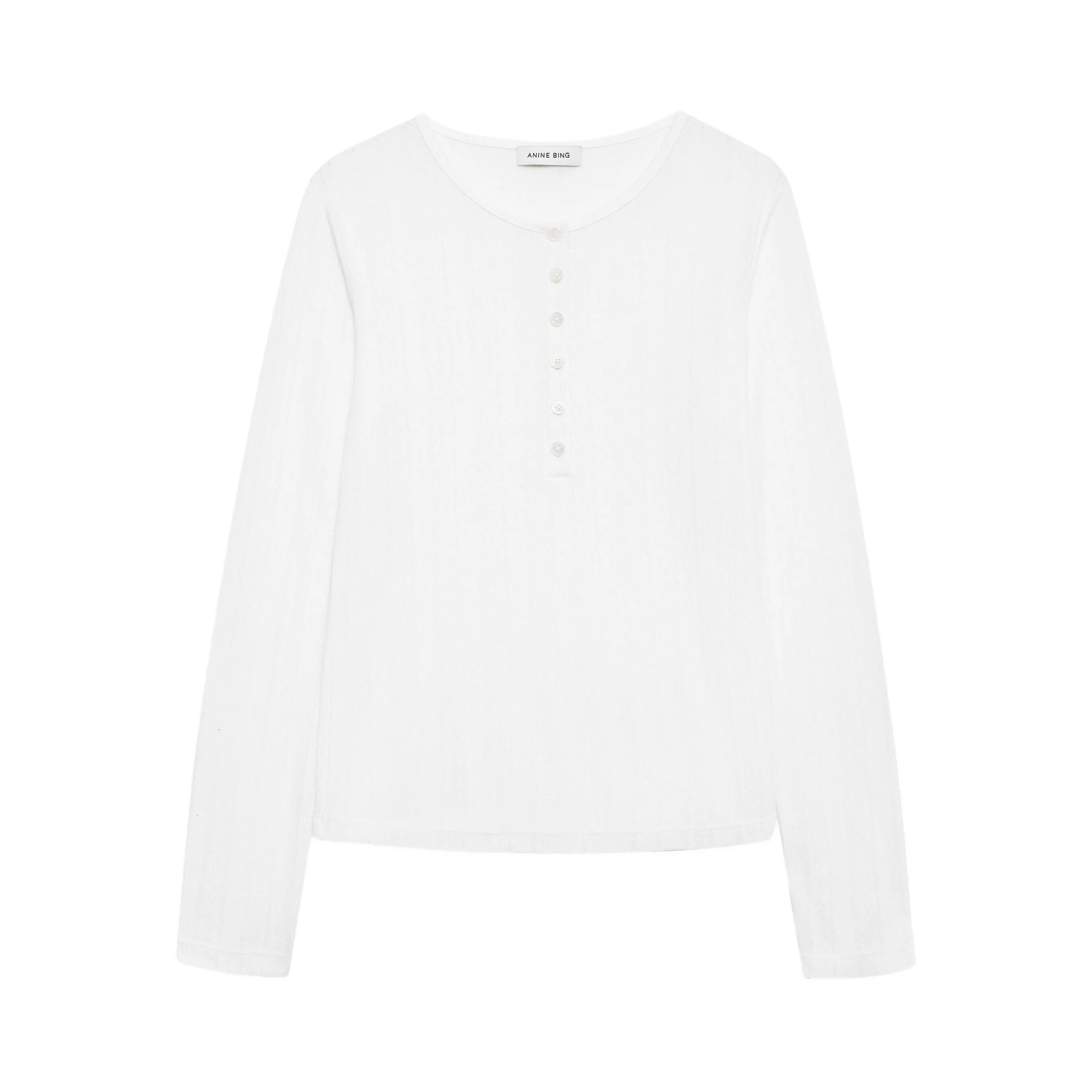 Pia Long Sleeve Tee - Off White Anine Bing vista0