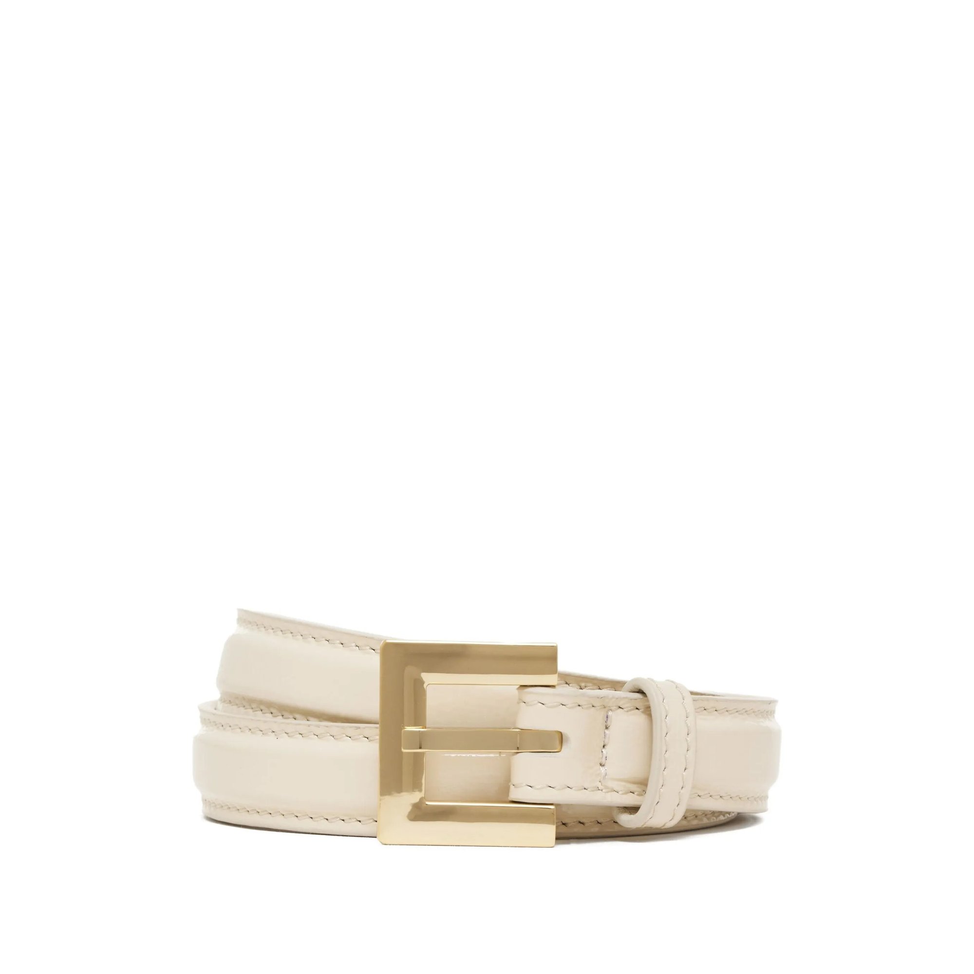Nicola Belt - Bone Crinkled Patent Anine Bing vista2