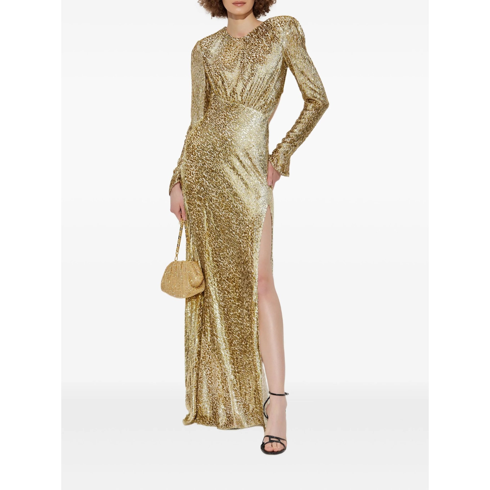 Gold Fil Coup Maxi Dress SELF-PORTRAIT vista1