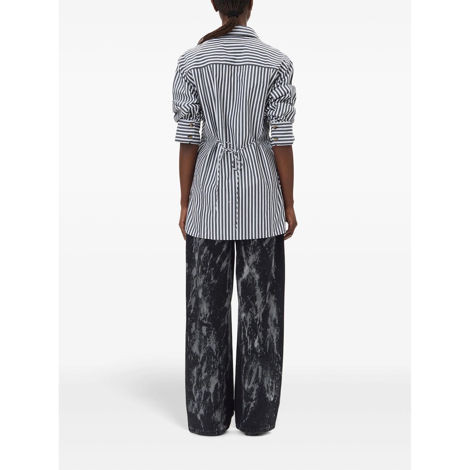 Stripe Cotton Oversized Shirt W0096 Ganni vista3