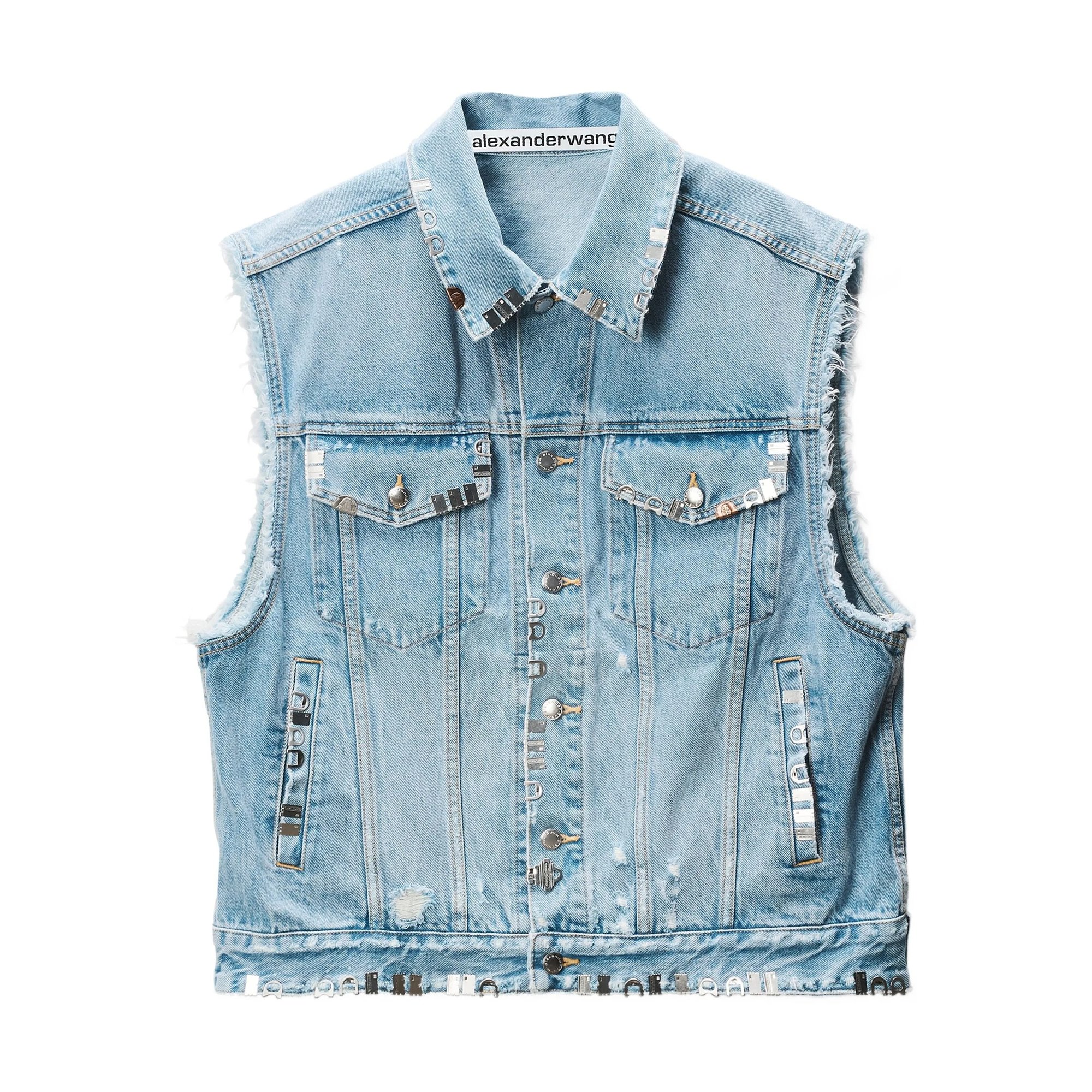 Distressed Oversized Vest With Hardware Alexander Wang vista0