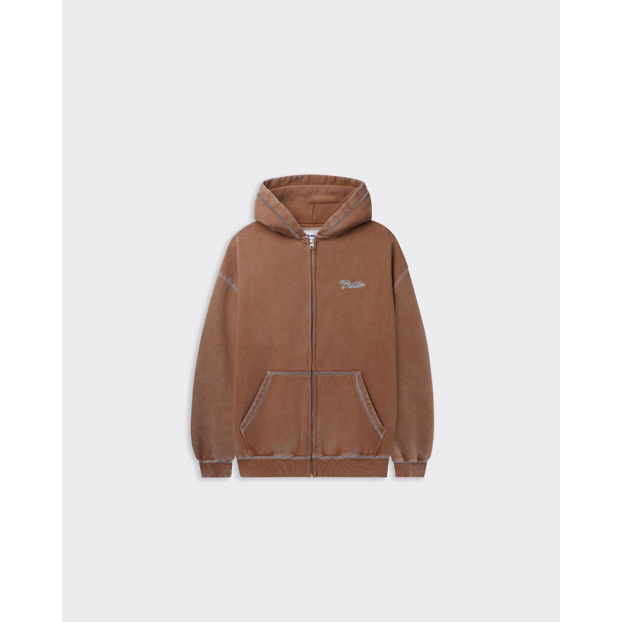 Felpa Jive Zip-thru Washed Marrone Butter Goods vista0