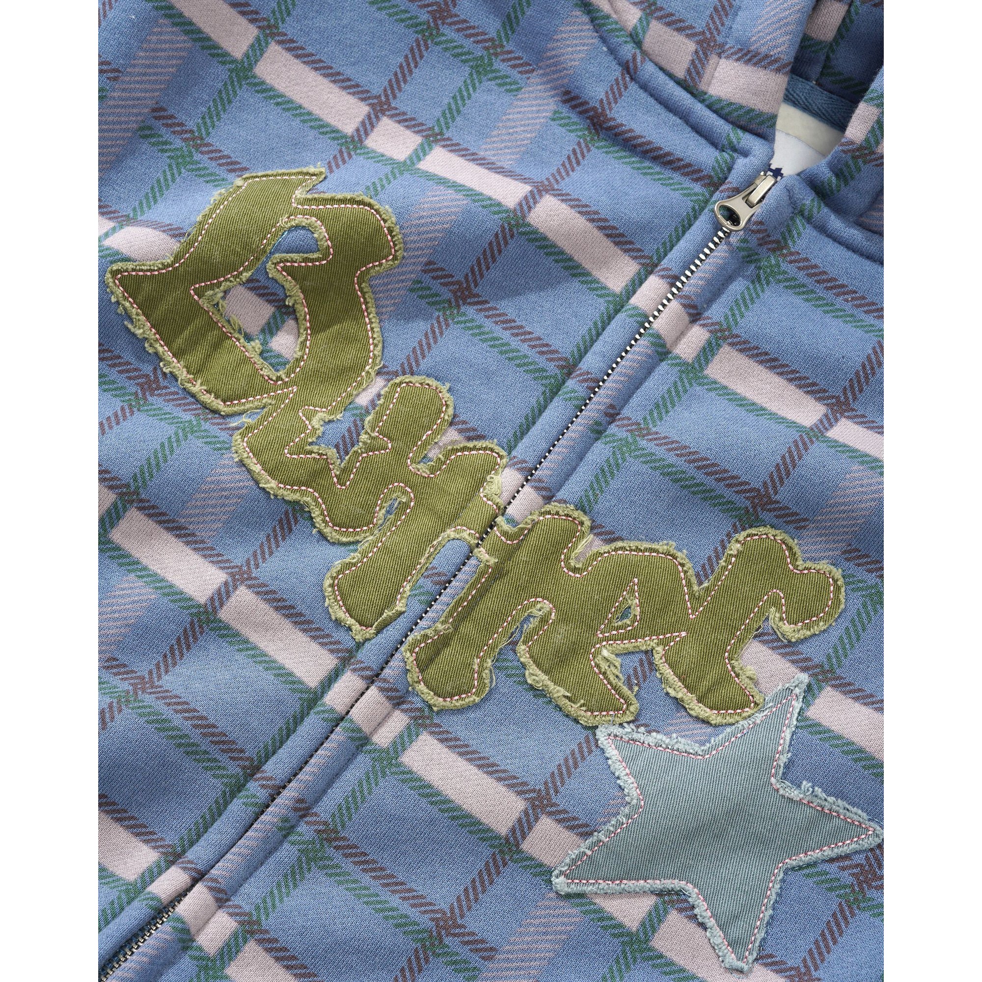 Felpa Edge Applique Zip-thru Plaid Butter Goods vista1