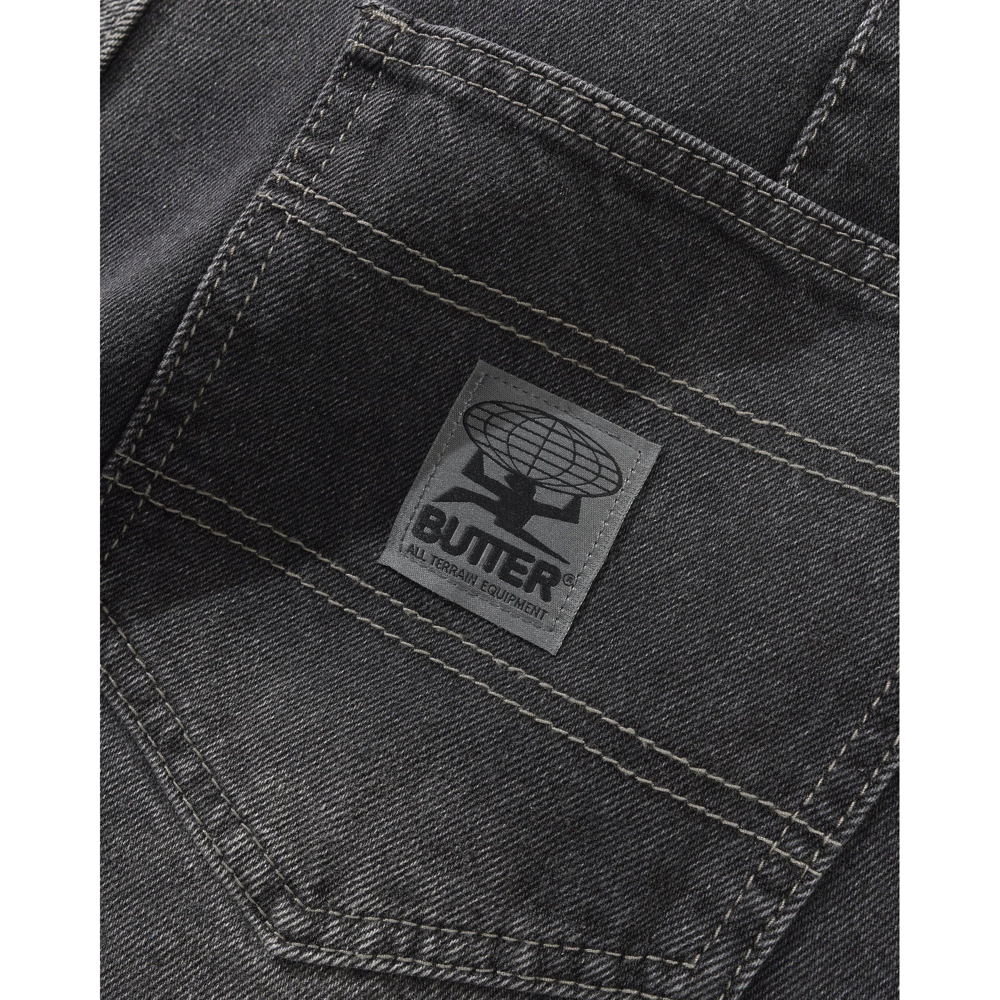 Jeans Wide Cut Denim Washed Black Butter Goods vista1