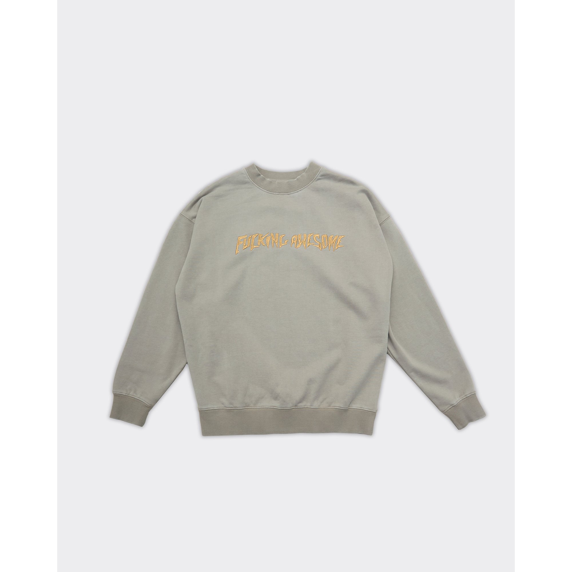 Crewneck Distressed Stamp Grigia FUCKING AWESOME vista0