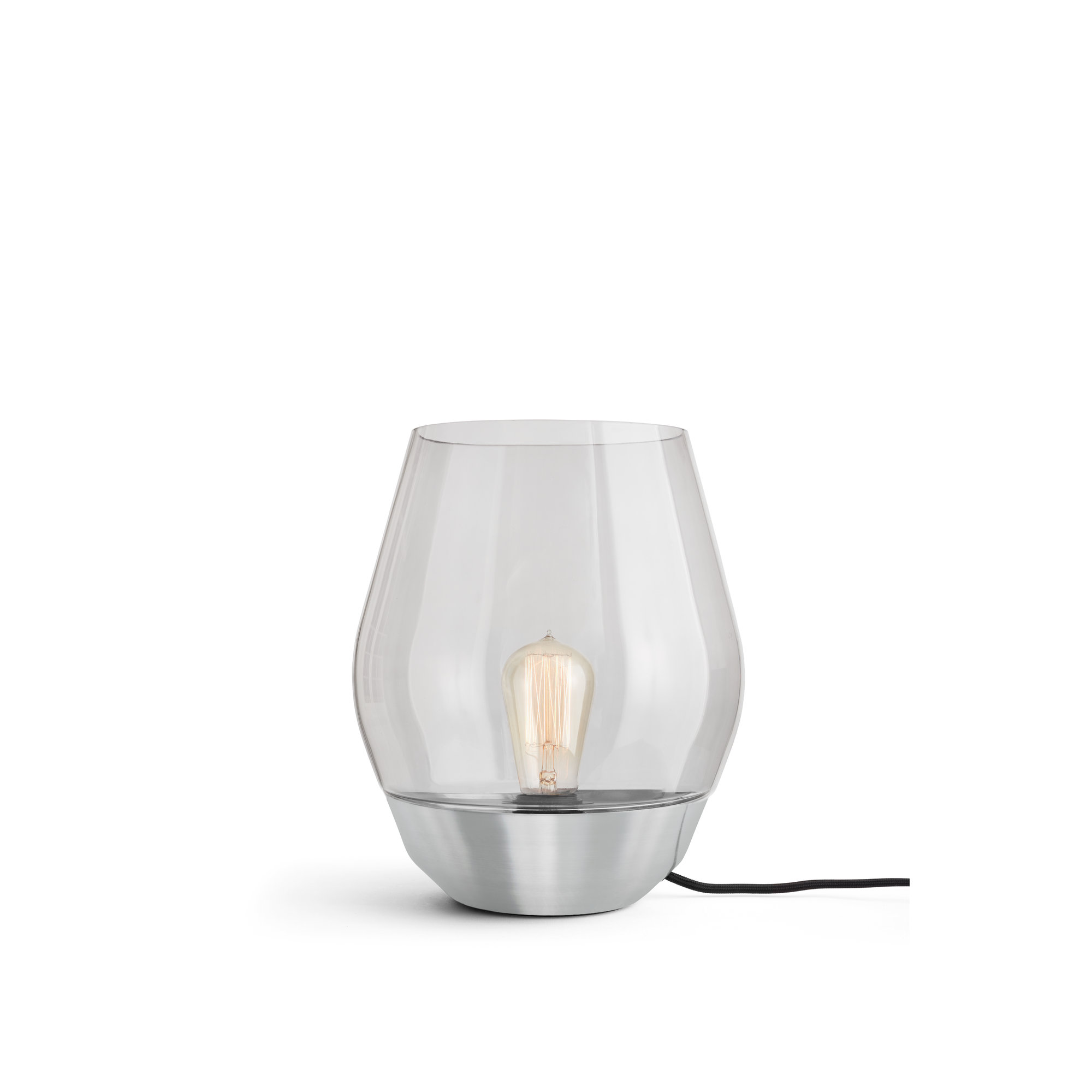 Bowl Lampada da tavolo, Grezzo Rame Base w. Light Vetro fumé New Works vista0