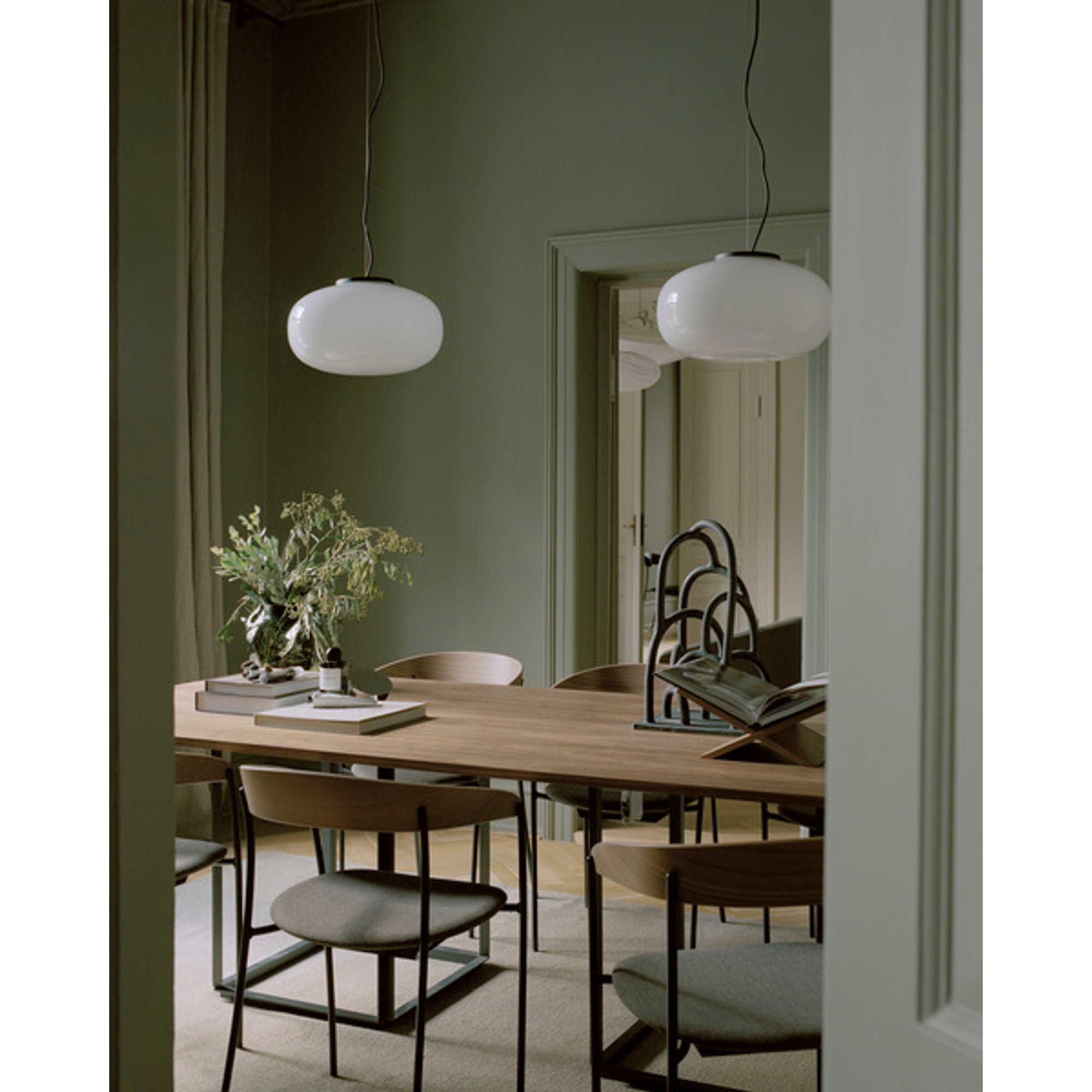 Karl-Johan Lampada a sospensione, Large Ø40, Bianco Vetro opalino, EU New Works vista2