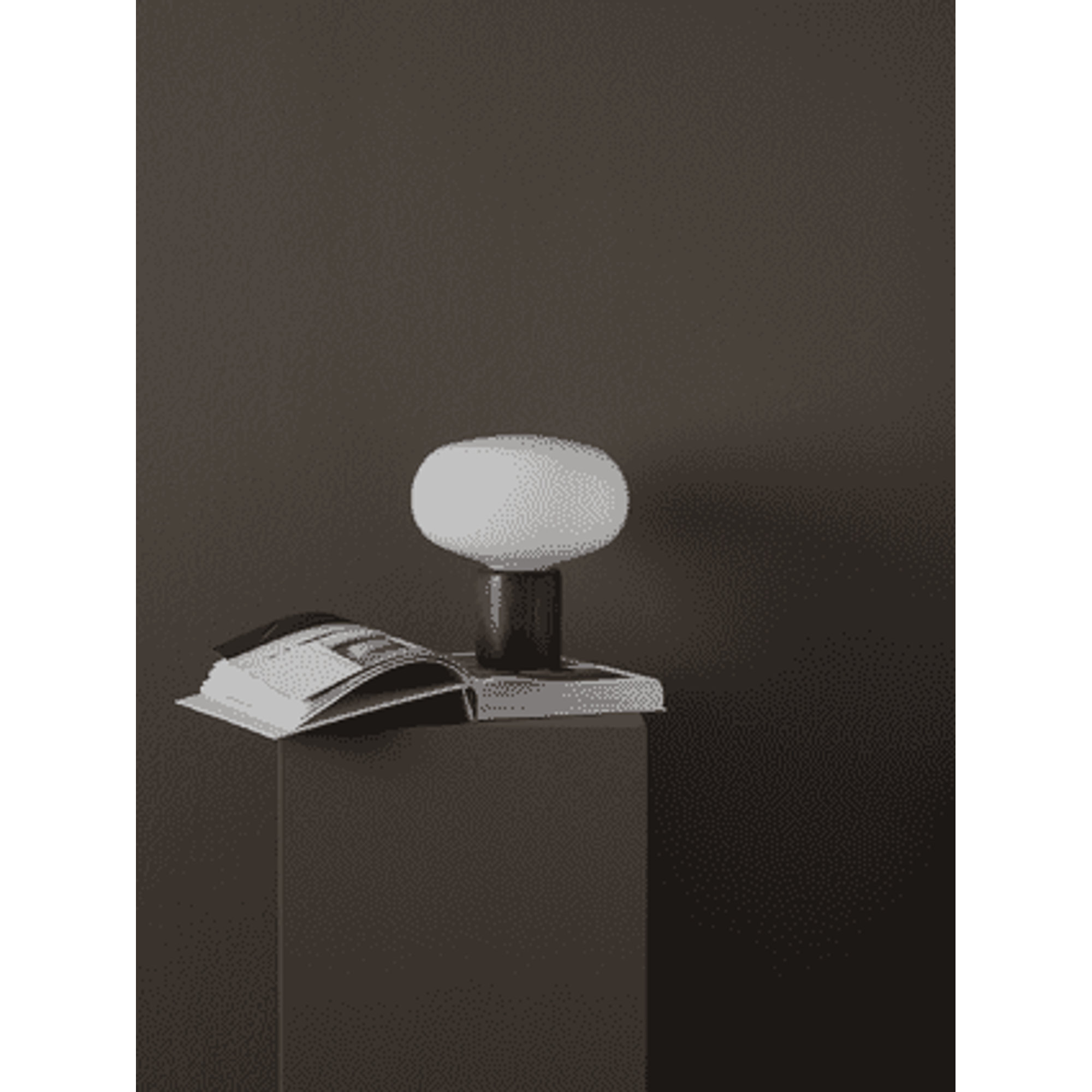 Karl-Johan Lampada da tavolo, Smoked Oak w. Bianco Vetro opalino, EU New Works vista4