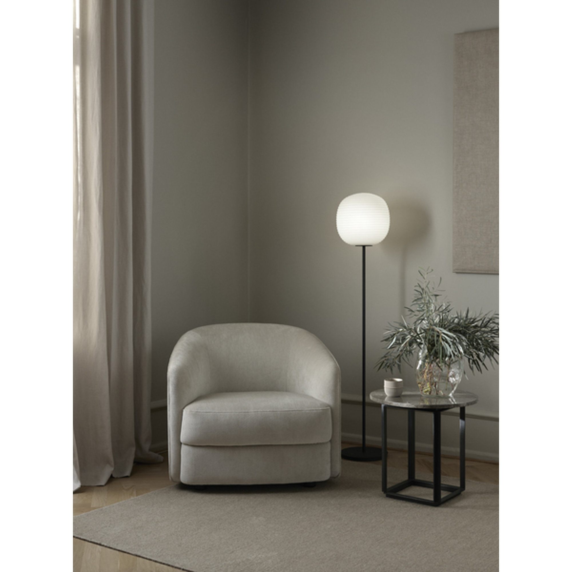 Lantern Lampada da terra, Medium Ø30, Bianco Vetro opalino, US New Works vista5