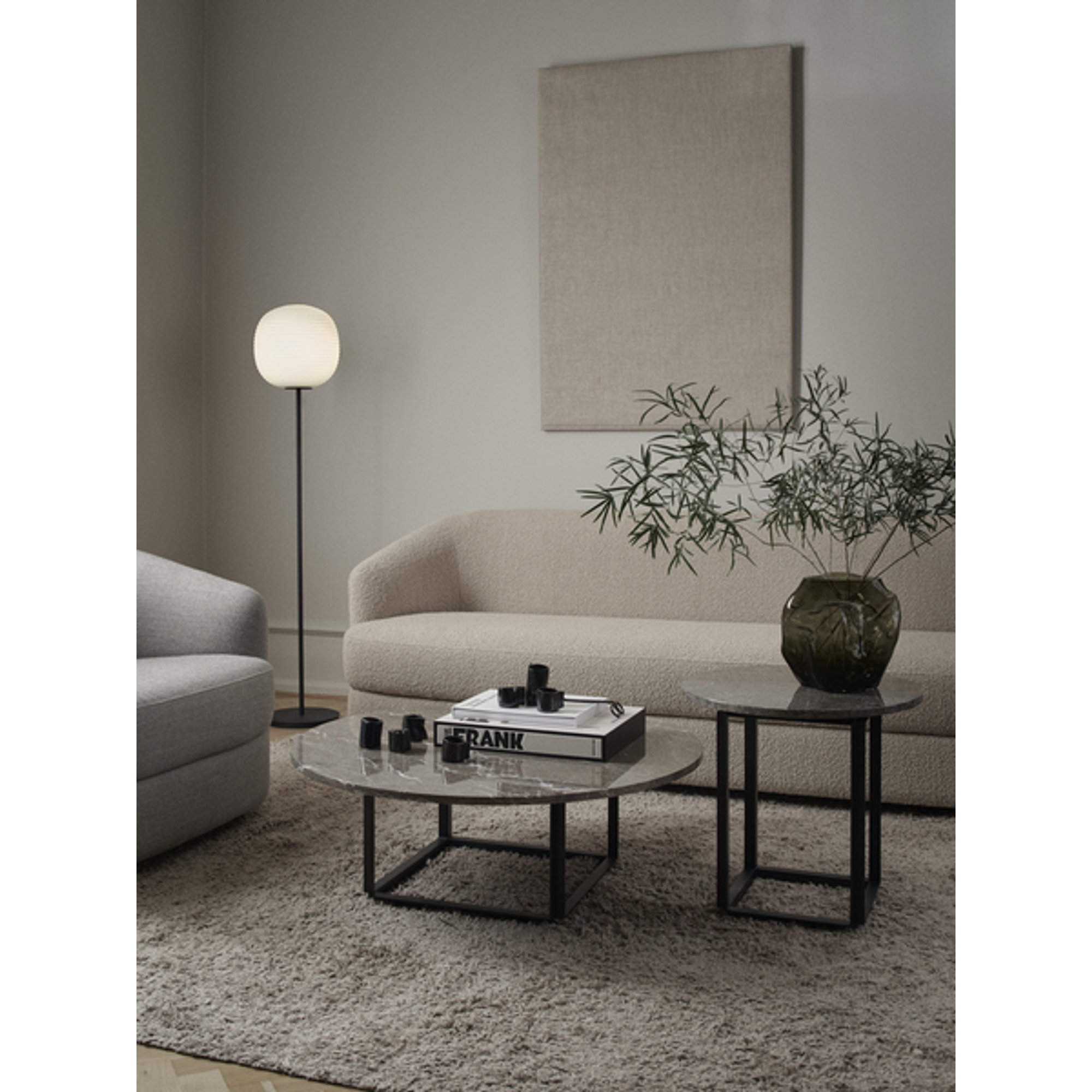 Lantern Lampada da terra, Medium Ø30, Bianco Vetro opalino, US New Works vista6