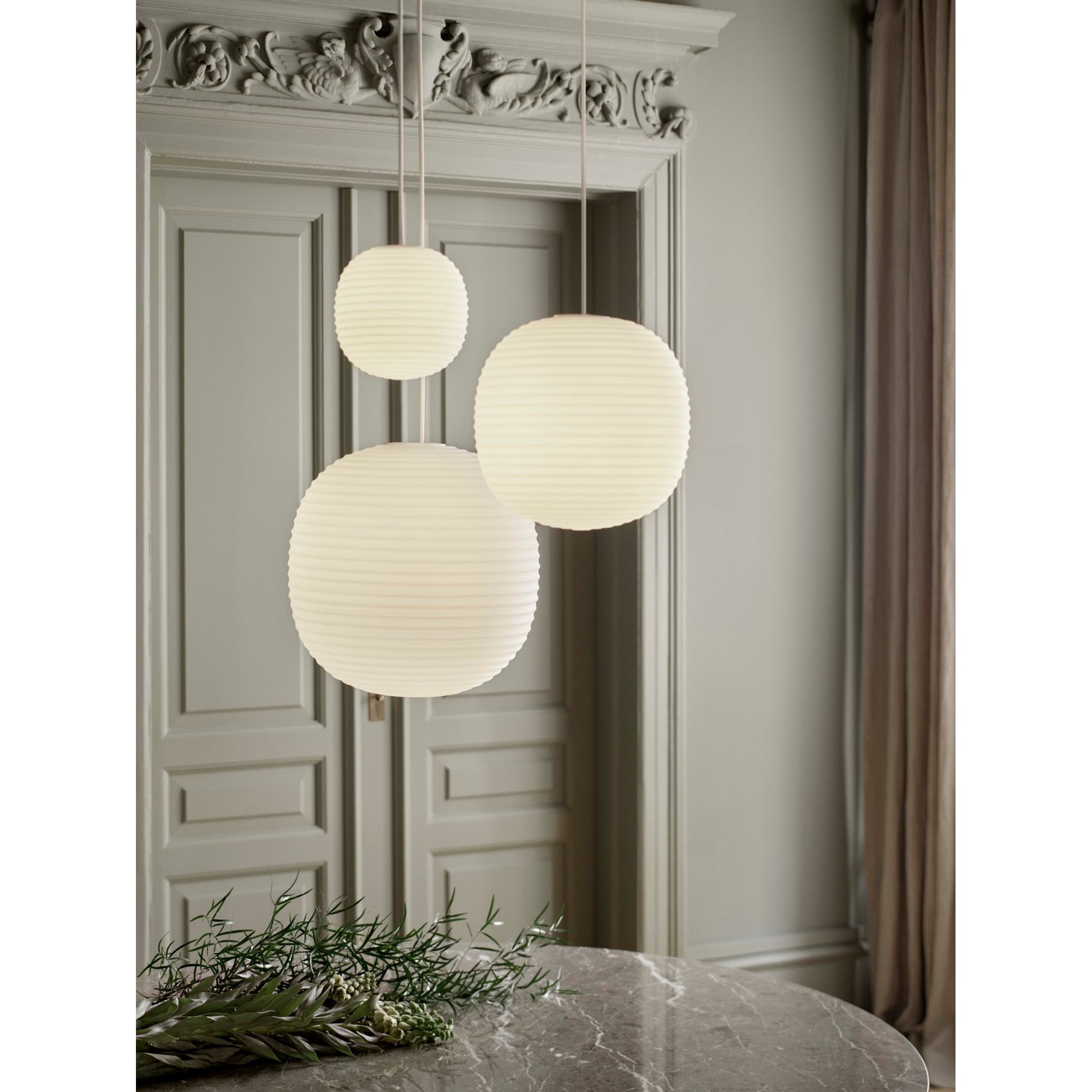 Lantern Lampada a sospensione, Large Ø40, Bianco Vetro opalino, EU/UK/AU New Works vista6