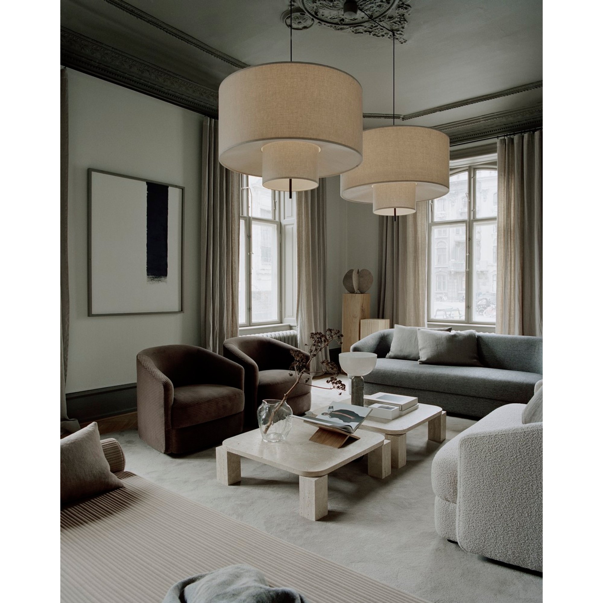 Margin Lampada a sospensione, Ø90, Beige Canvas, EU/UK/AU New Works vista6