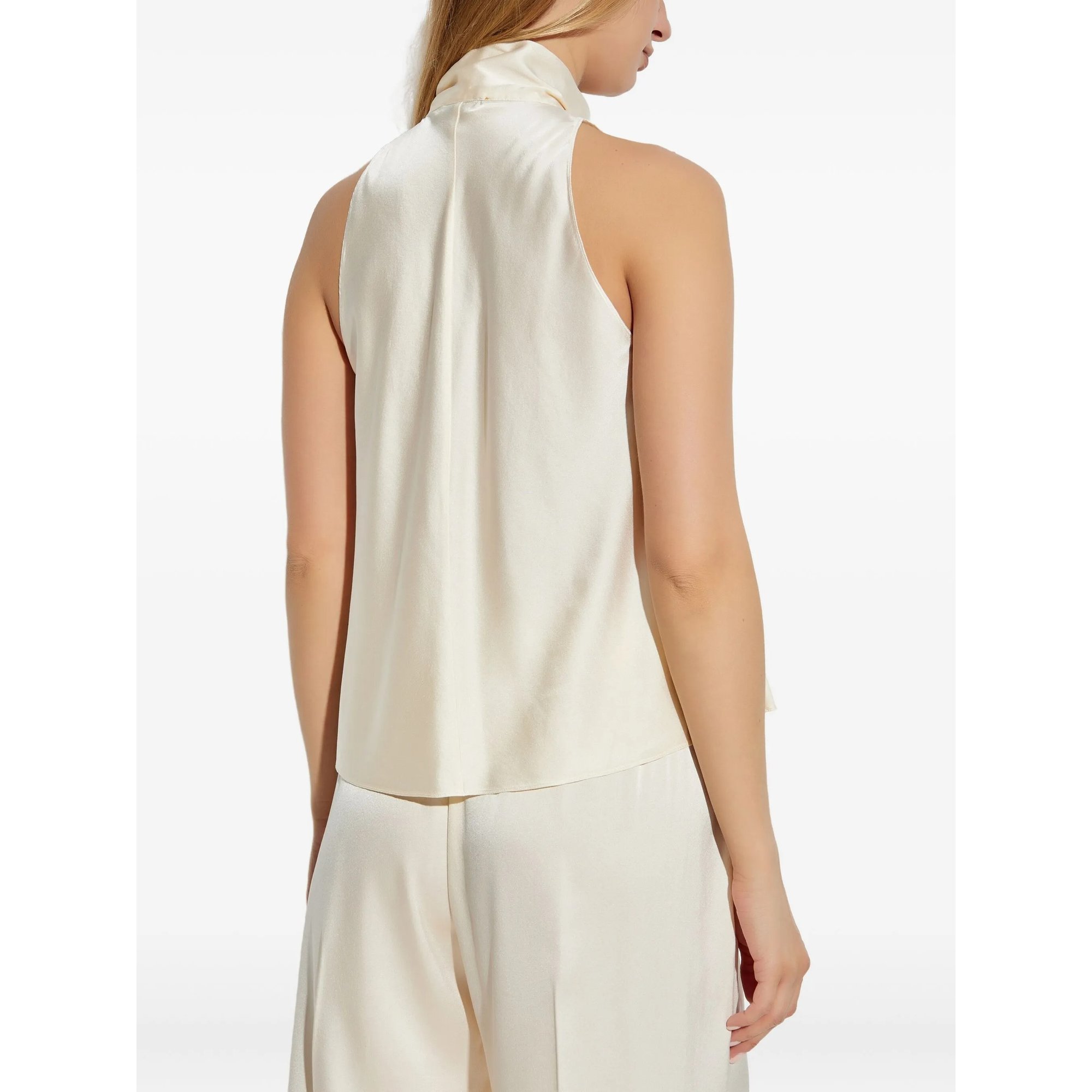 Heavy Stretch Silk Satin Bow-tie Top Forte_Forte  vista3