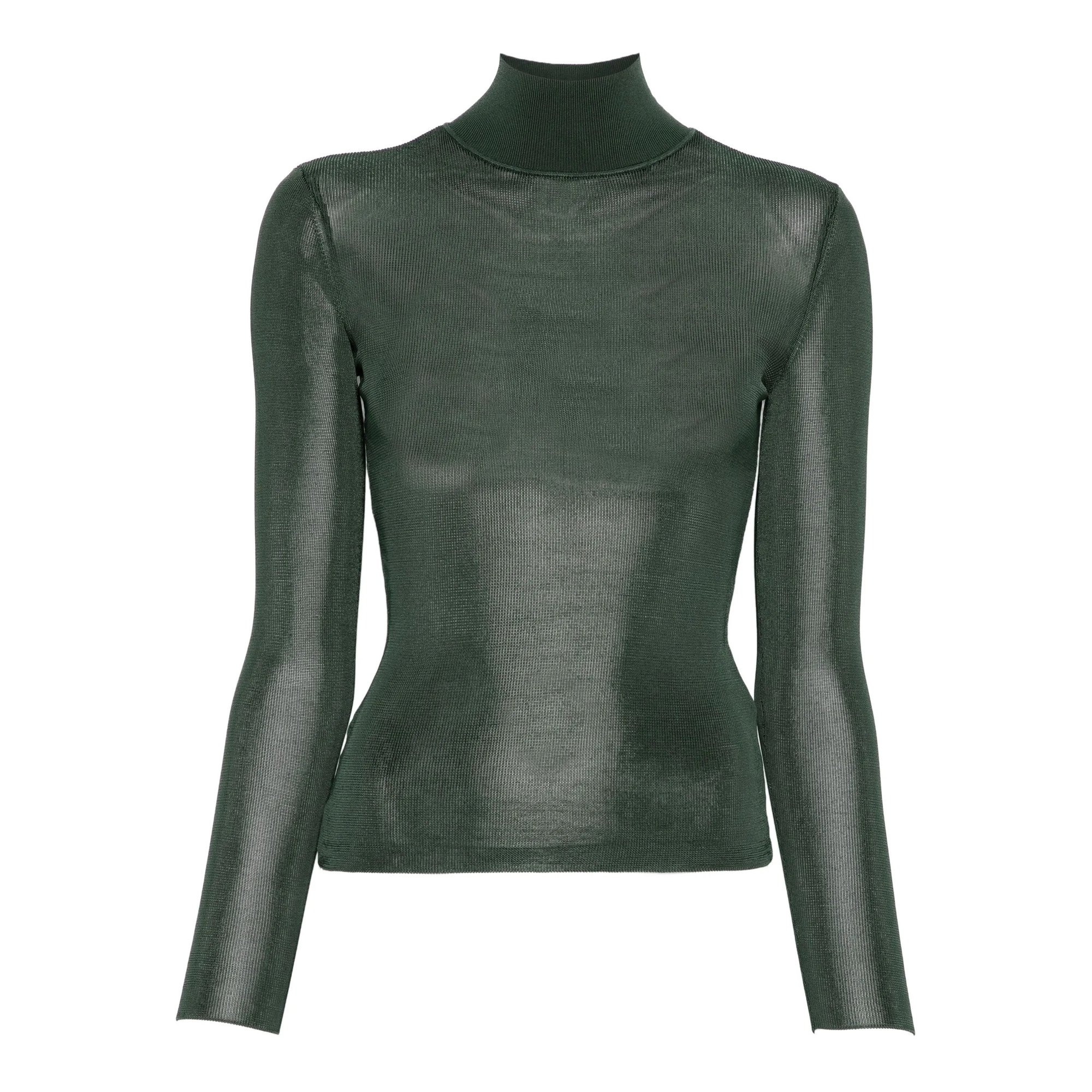 Green Viscose Knit Top SELF-PORTRAIT vista0