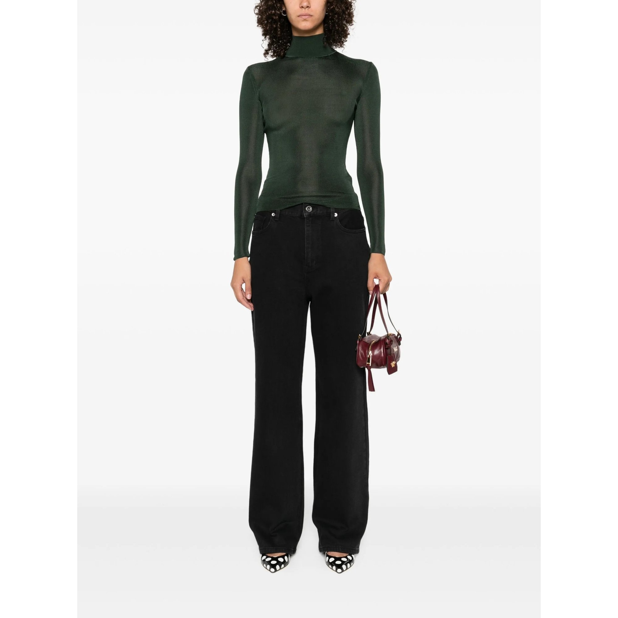 Green Viscose Knit Top SELF-PORTRAIT vista1
