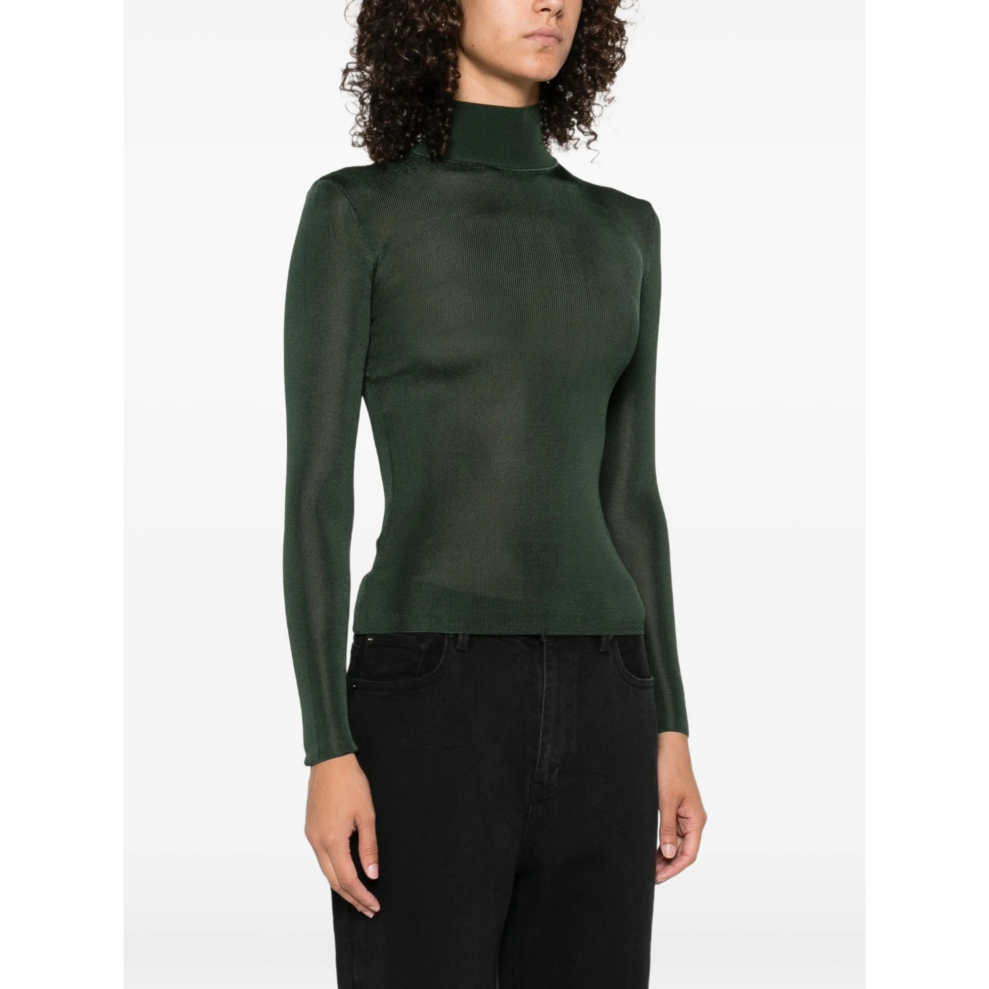 Green Viscose Knit Top SELF-PORTRAIT vista2