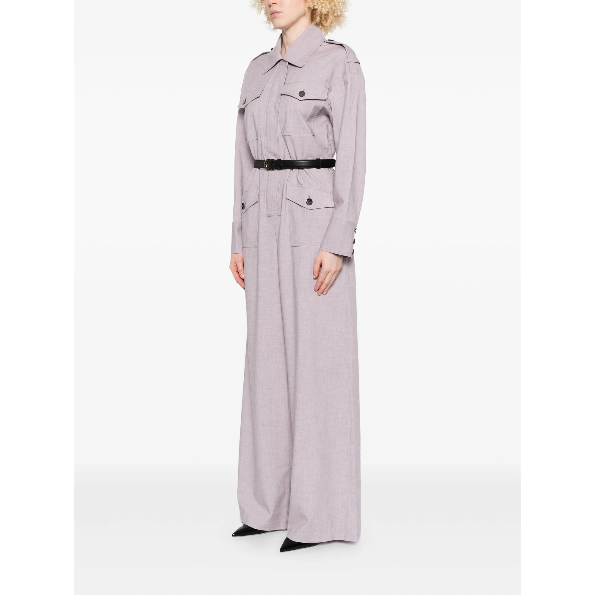 Lilac Twill Jumpsuit SELF-PORTRAIT vista3
