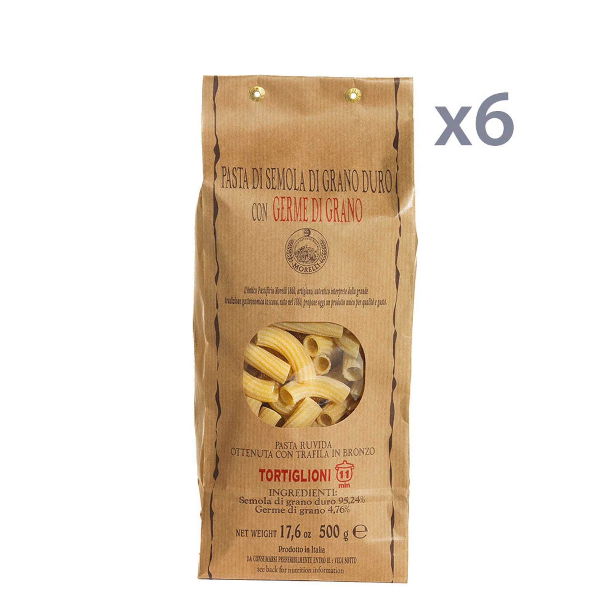 6 confezioni - Tortiglioni germe di grano 500 gr Pasta Morelli vista0