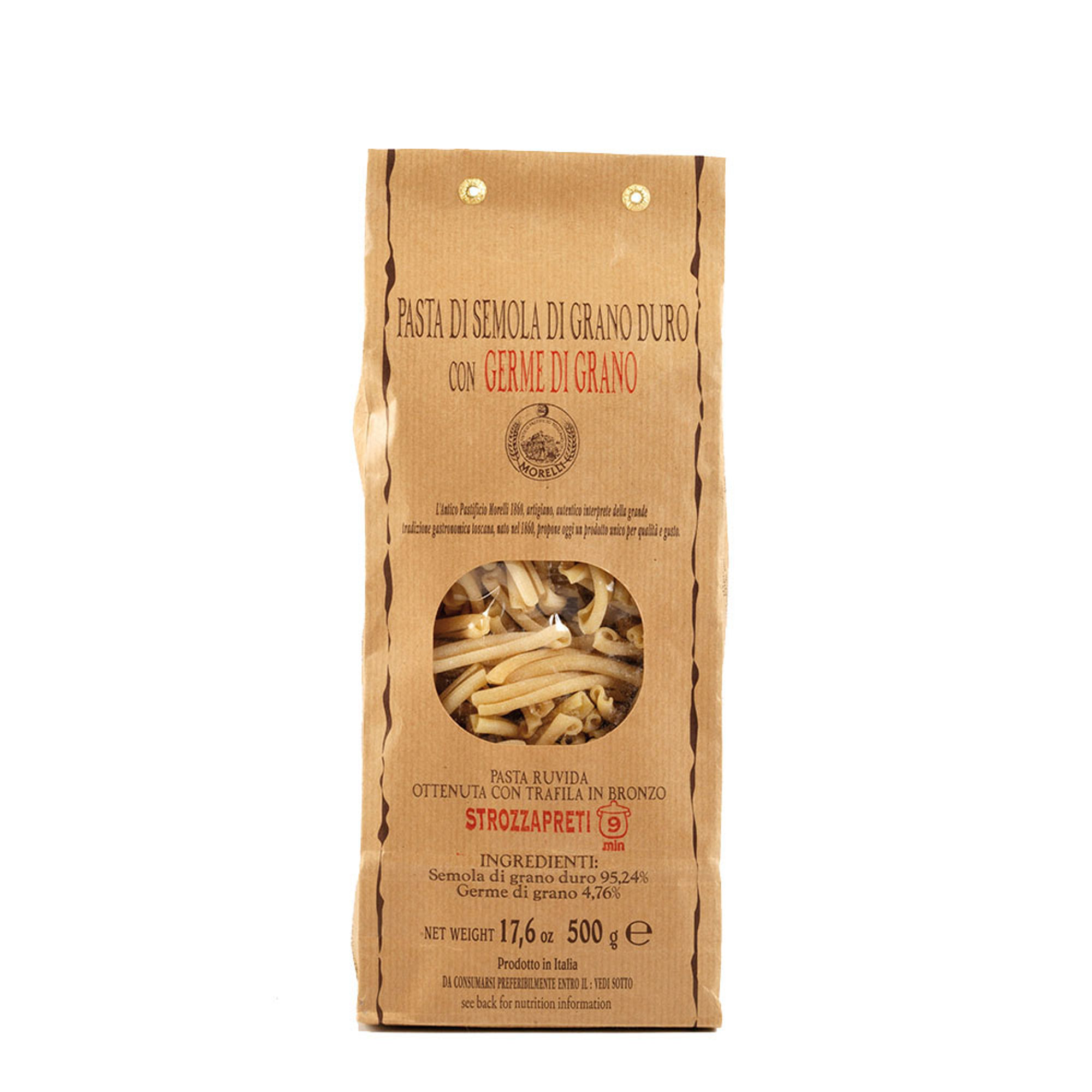 6 confezioni - Strozzapreti germe di grano 500 gr Pasta Morelli vista1