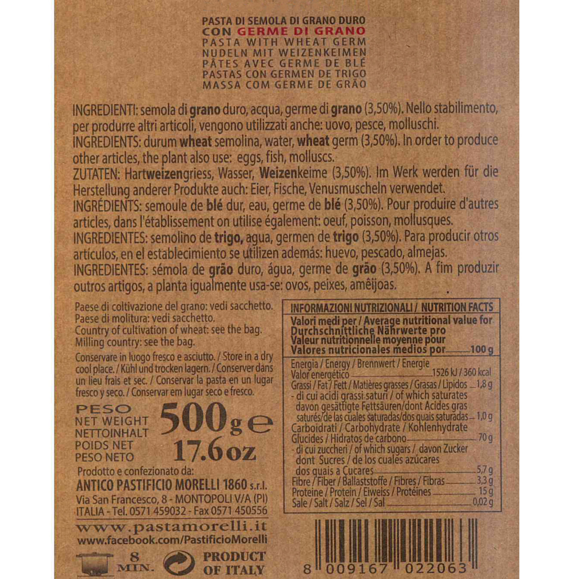 6 confezioni - Strozzapreti germe di grano 500 gr Pasta Morelli vista2