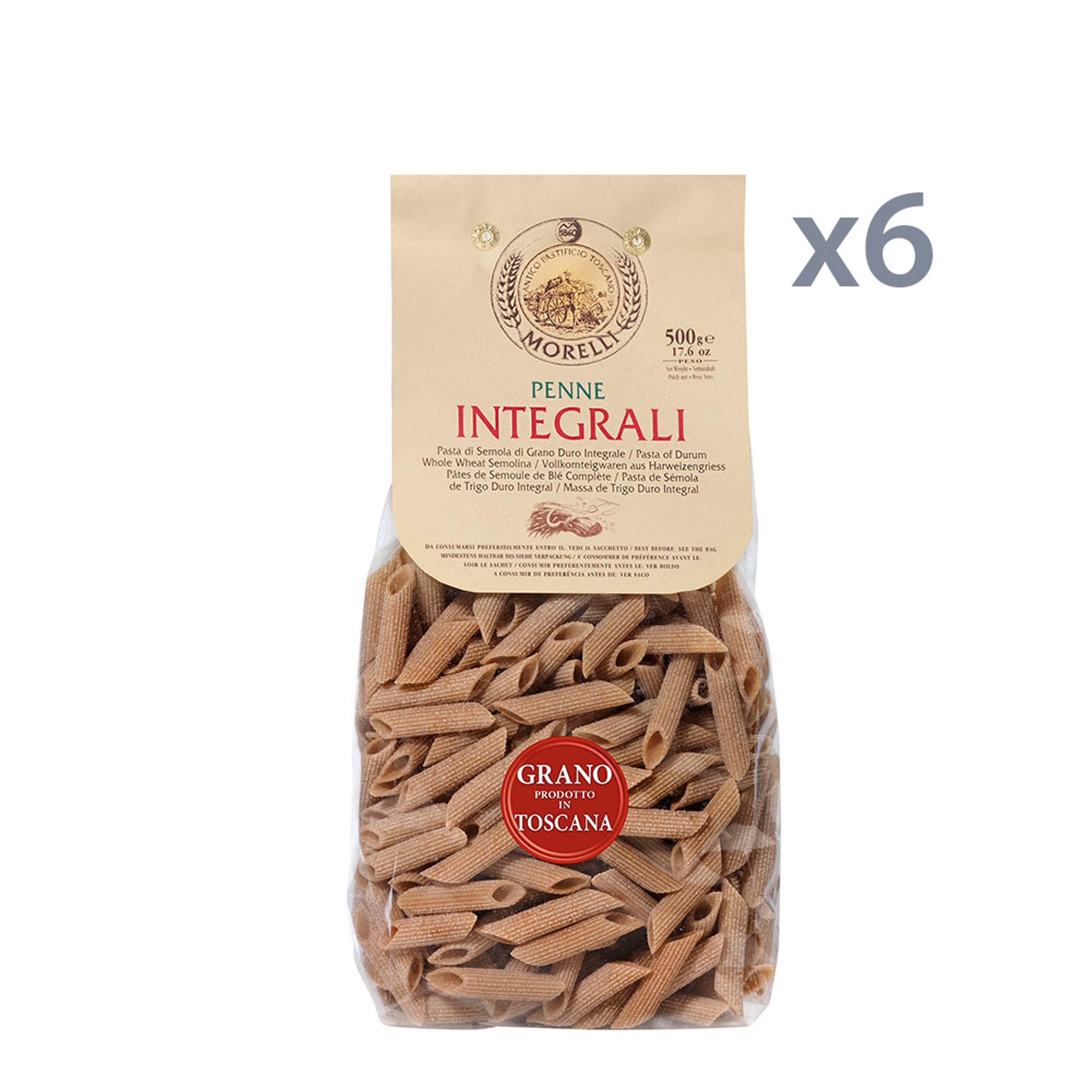 6 Packungen - Vollkorn-Penne 500 g Pasta Morelli vista0