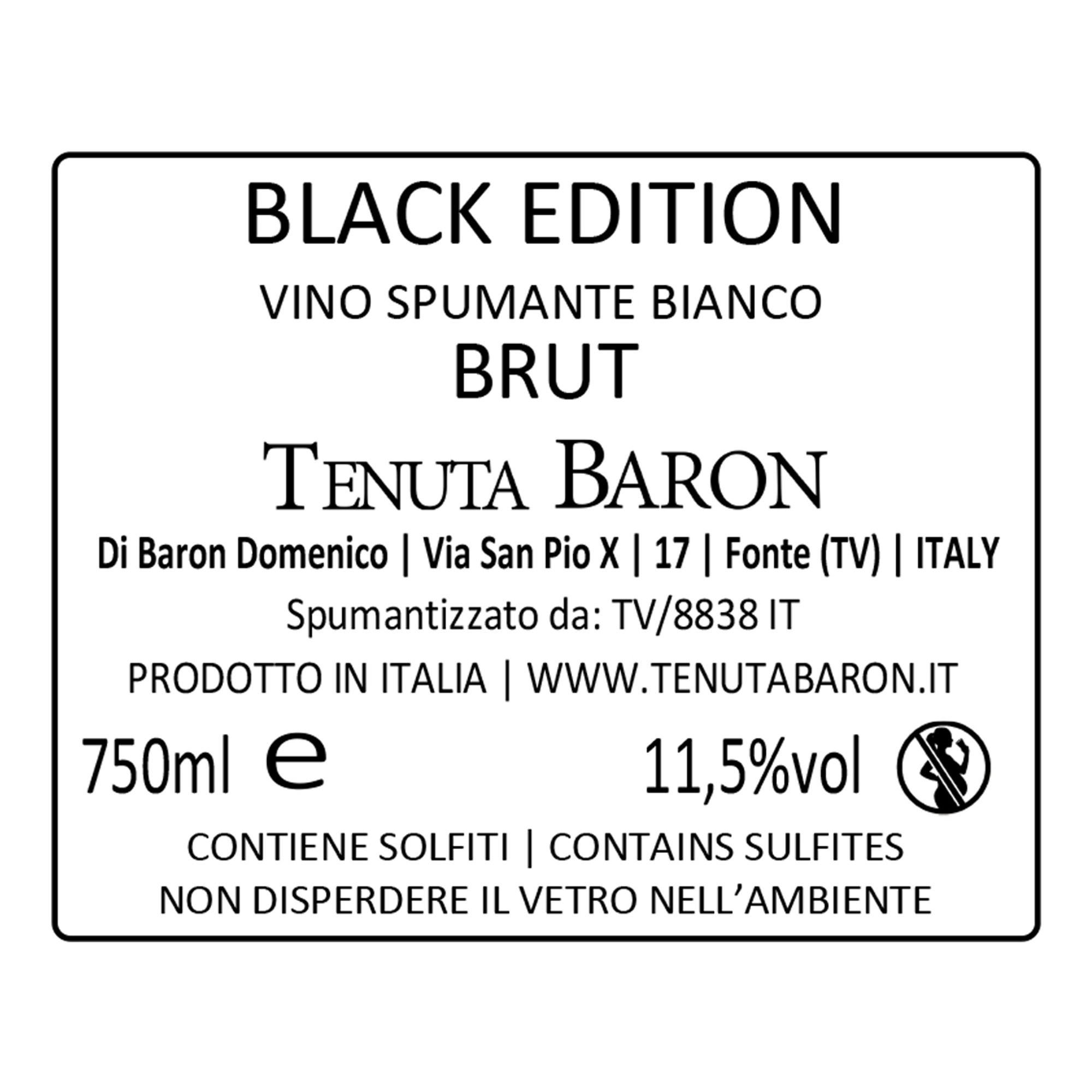 3 bottiglie miste: 2 Spumante Jungle Wine NV - 1 Spumante Black NV Tenuta Baron vista4