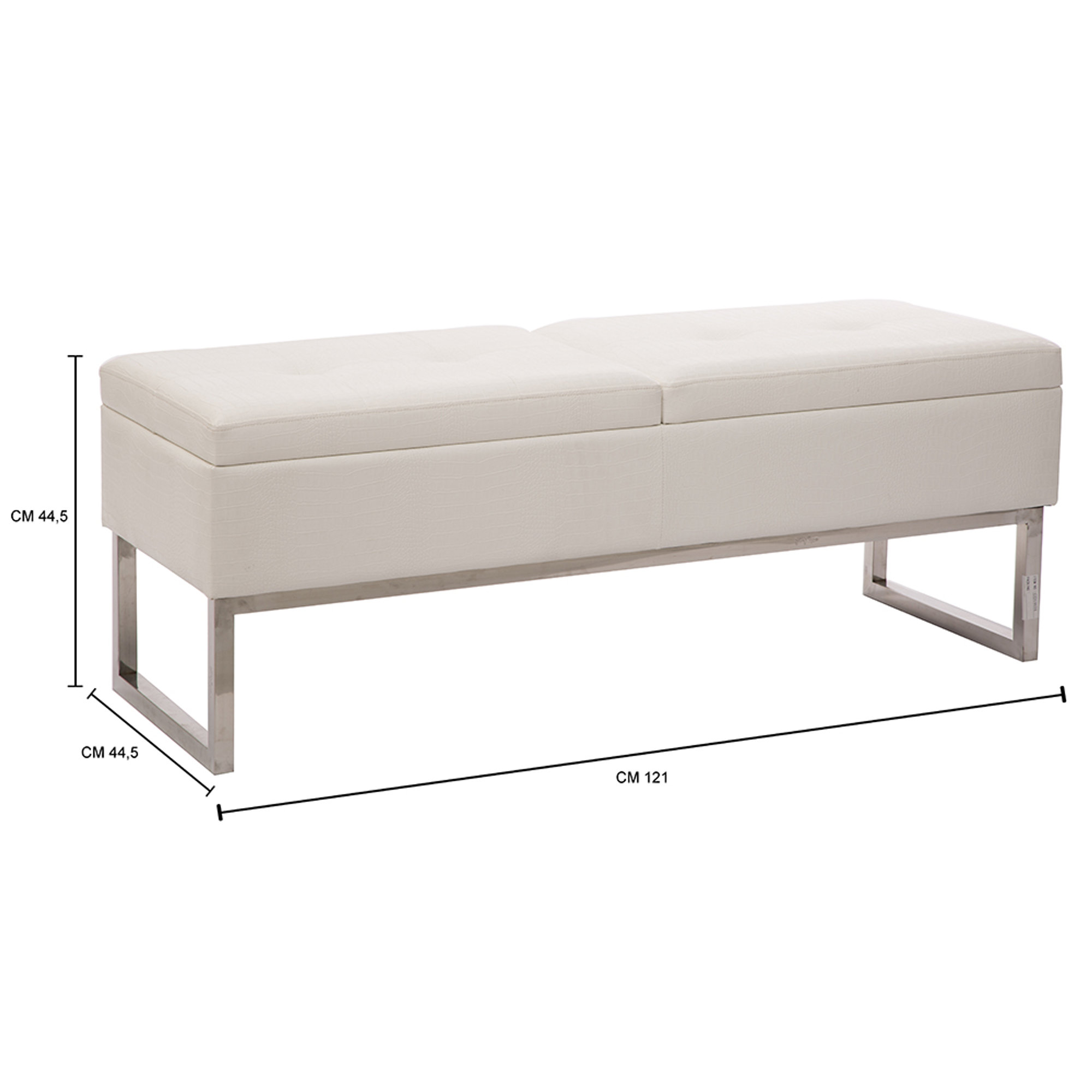 Banc de rangement en simili cuir blanc Ispirazioni moderne vista7