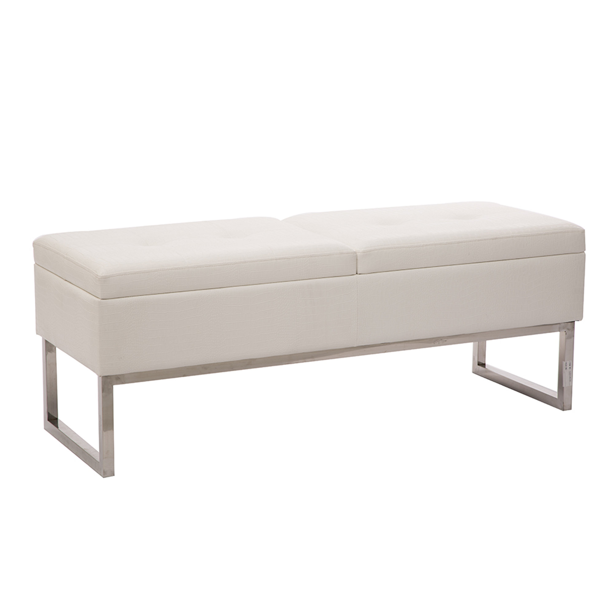Banc de rangement en simili cuir blanc Ispirazioni moderne vista0