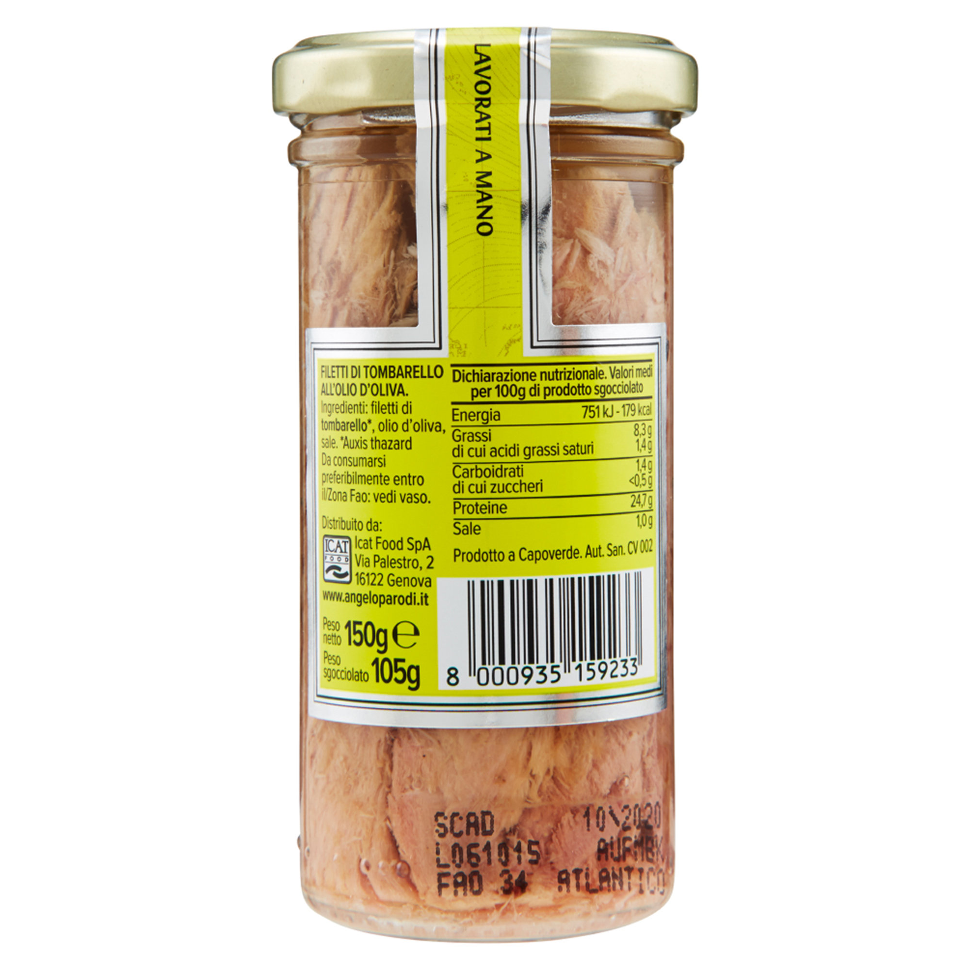 12 vasetti - Filetti di Tombarello 150 gr Angelo Parodi vista2