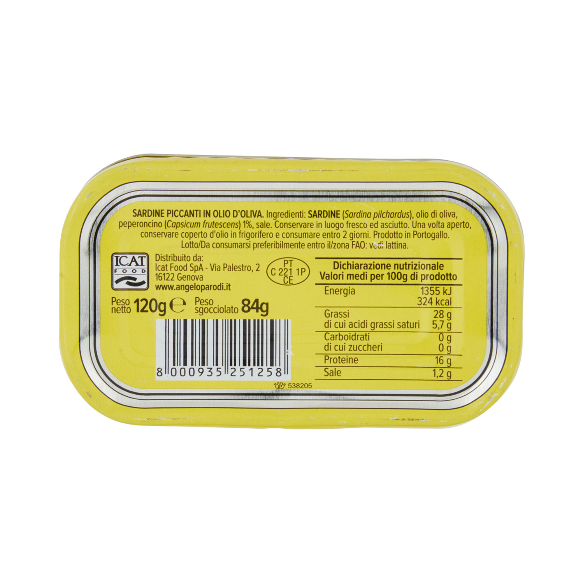 10 dozen - Pikante sardines 120 gr Angelo Parodi vista1