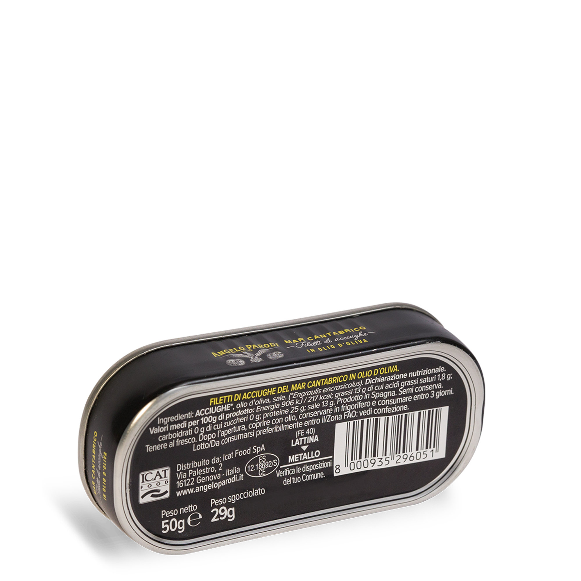 25 laatikkoa - Kantabrianmeren anjovisfileet 50 g Angelo Parodi vista1