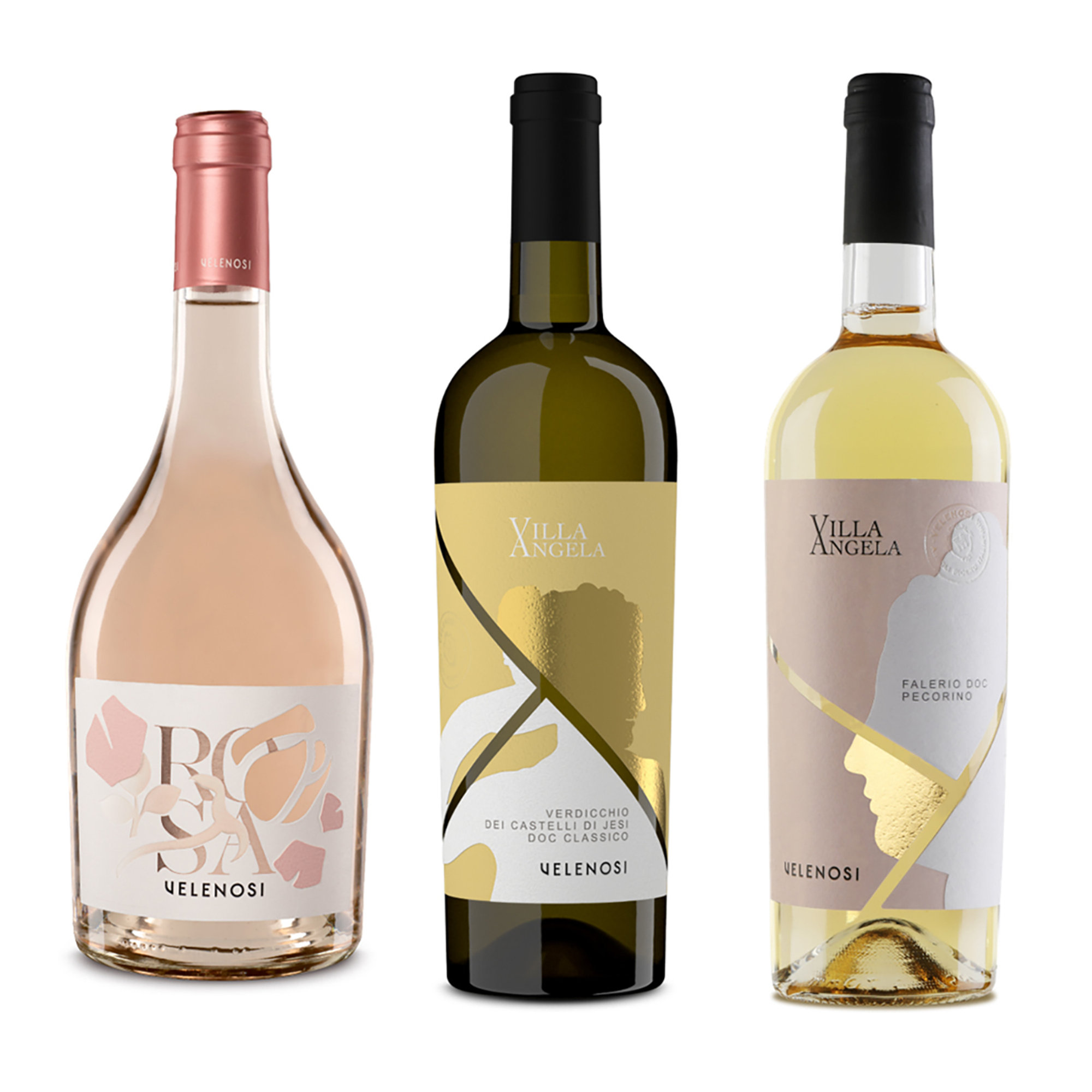3 bottiglie miste: Rosè Marche IGT 2023 - Verdicchio DOC 2023 - Falerio Pecorino DOC 2023 Velenosi vista0