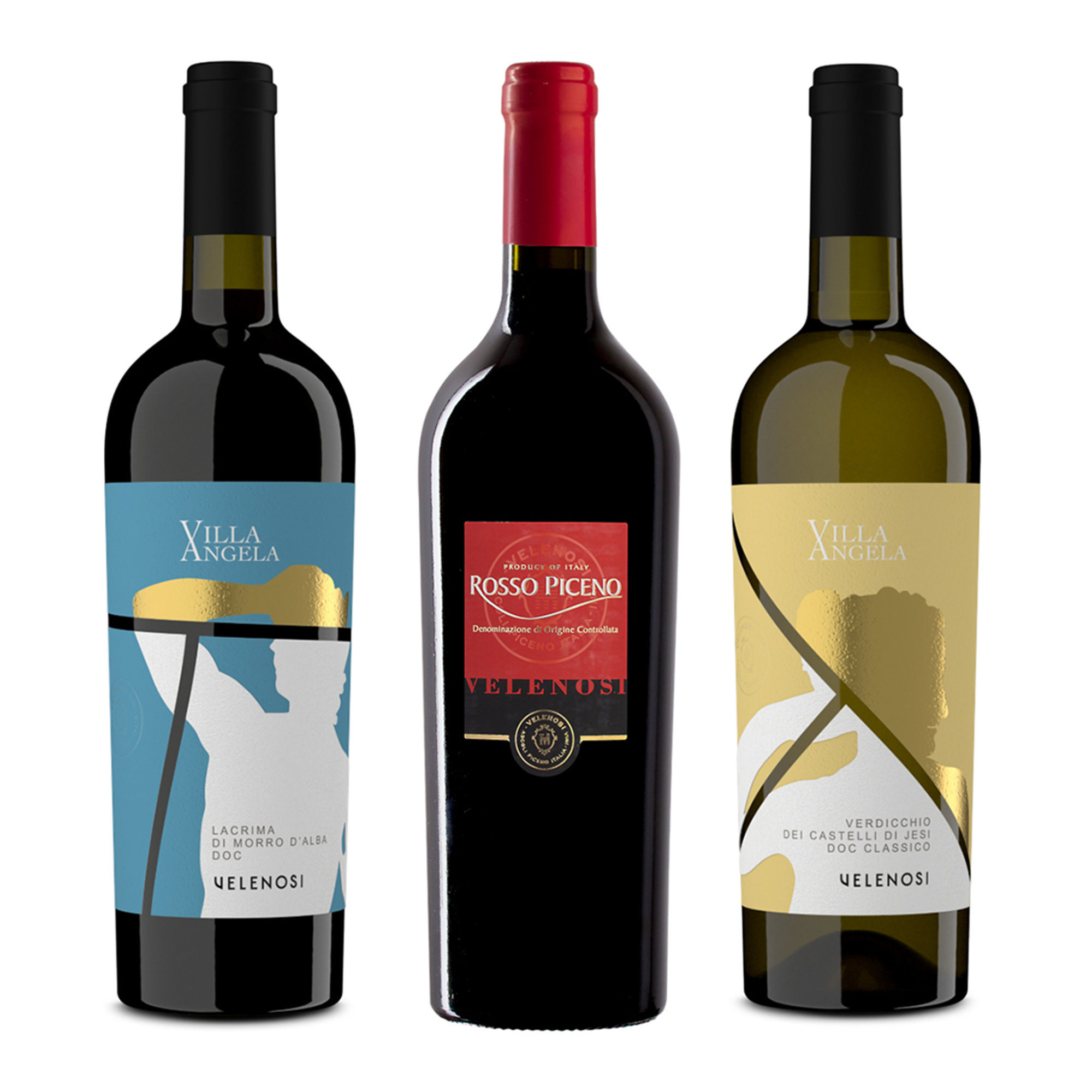 3 bottiglie miste: Lacrima di Morro d'Alba DOC Classico 2021 - Rosso Piceno DOC 2022 - Verdicchio DOC 2023 Velenosi vista0