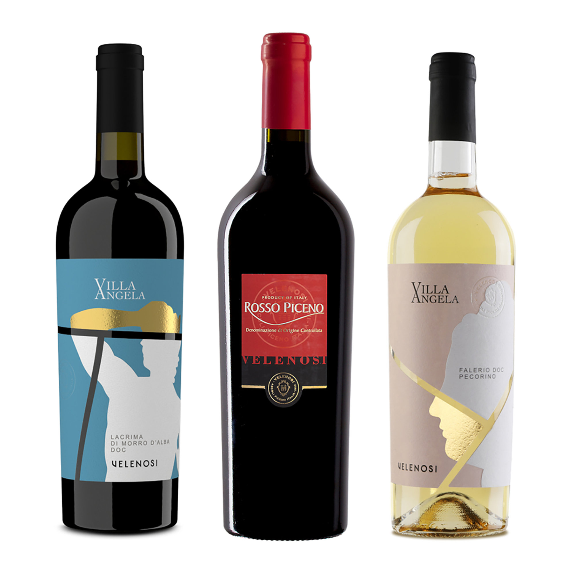 3 bottiglie miste: Lacrima di Morro d'Alba DOC Classico 2020 - Rosso Piceno DOC 2020 - Passerina Marche IGT 2021 Velenosi vista0