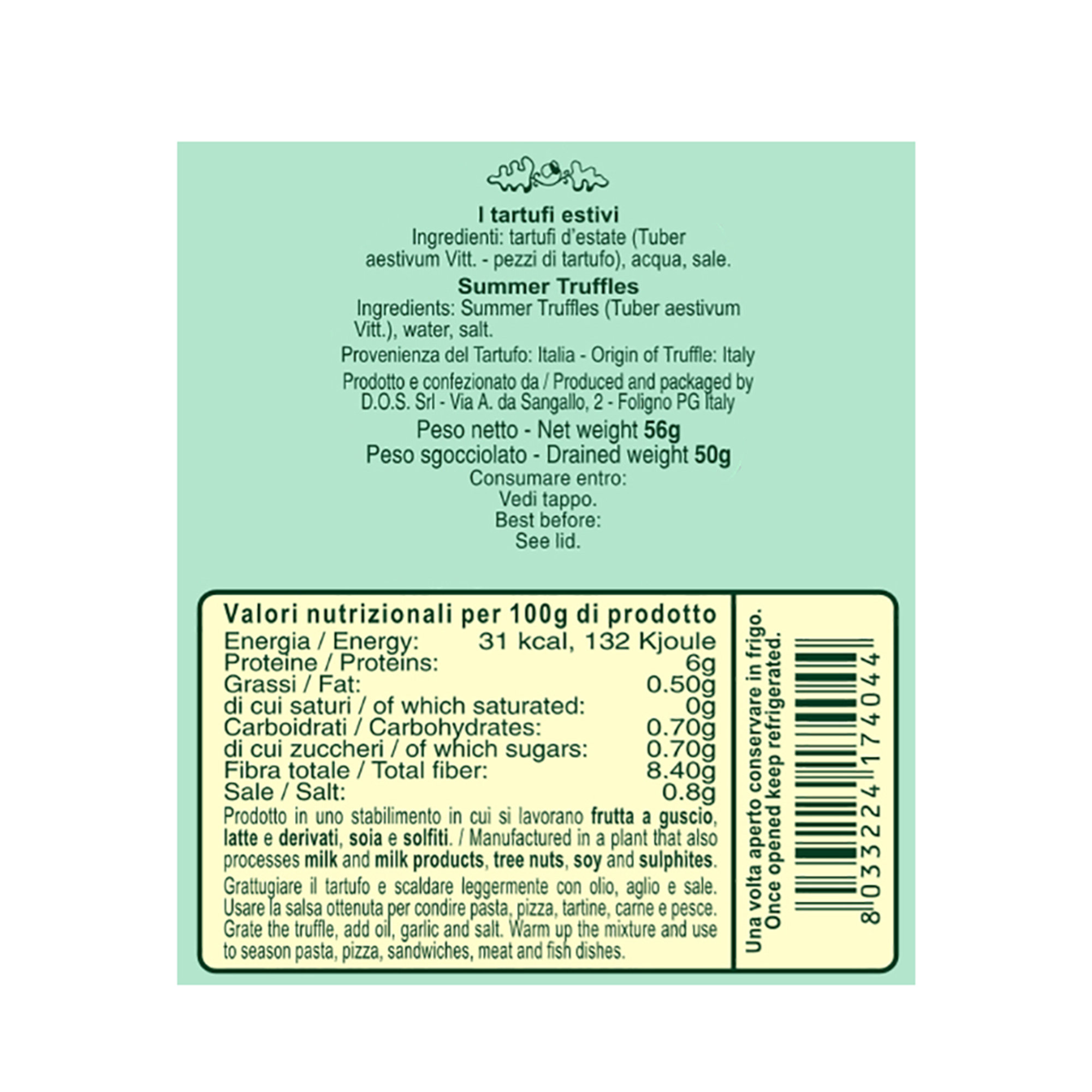 3 potjes gemengd: Hele truffel 50 gr - Carpaccio van zomertruffels 50 gr - Acaciahoning met zomertruffel 80 gr Tartufi di Fassia vista6
