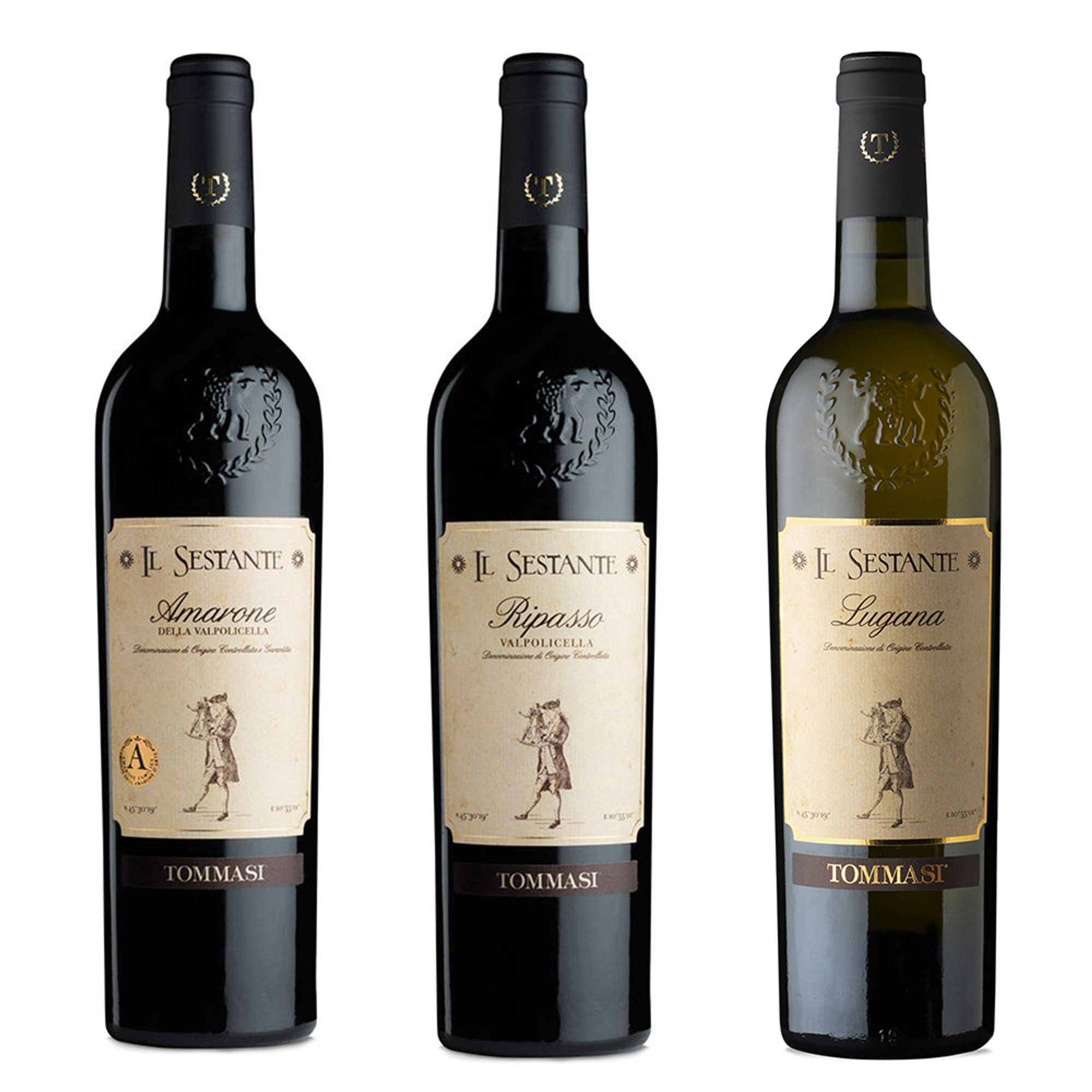 3 bottiglie miste Il Sestante: Amarone DOCG 2019 - Ripasso DOC 2021 - Lugana DOC 2023 Tommasi vista0