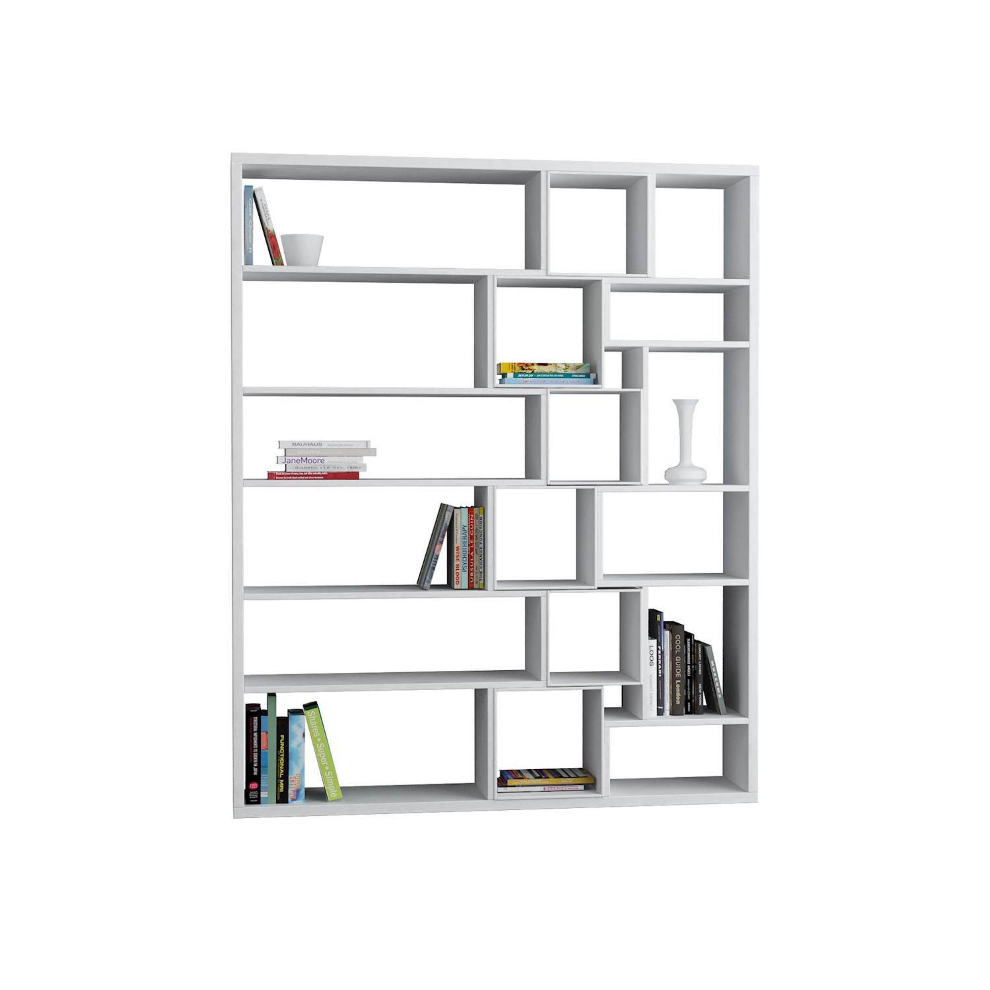 Libreria Roscoe, bianco/bianco Decortie vista1
