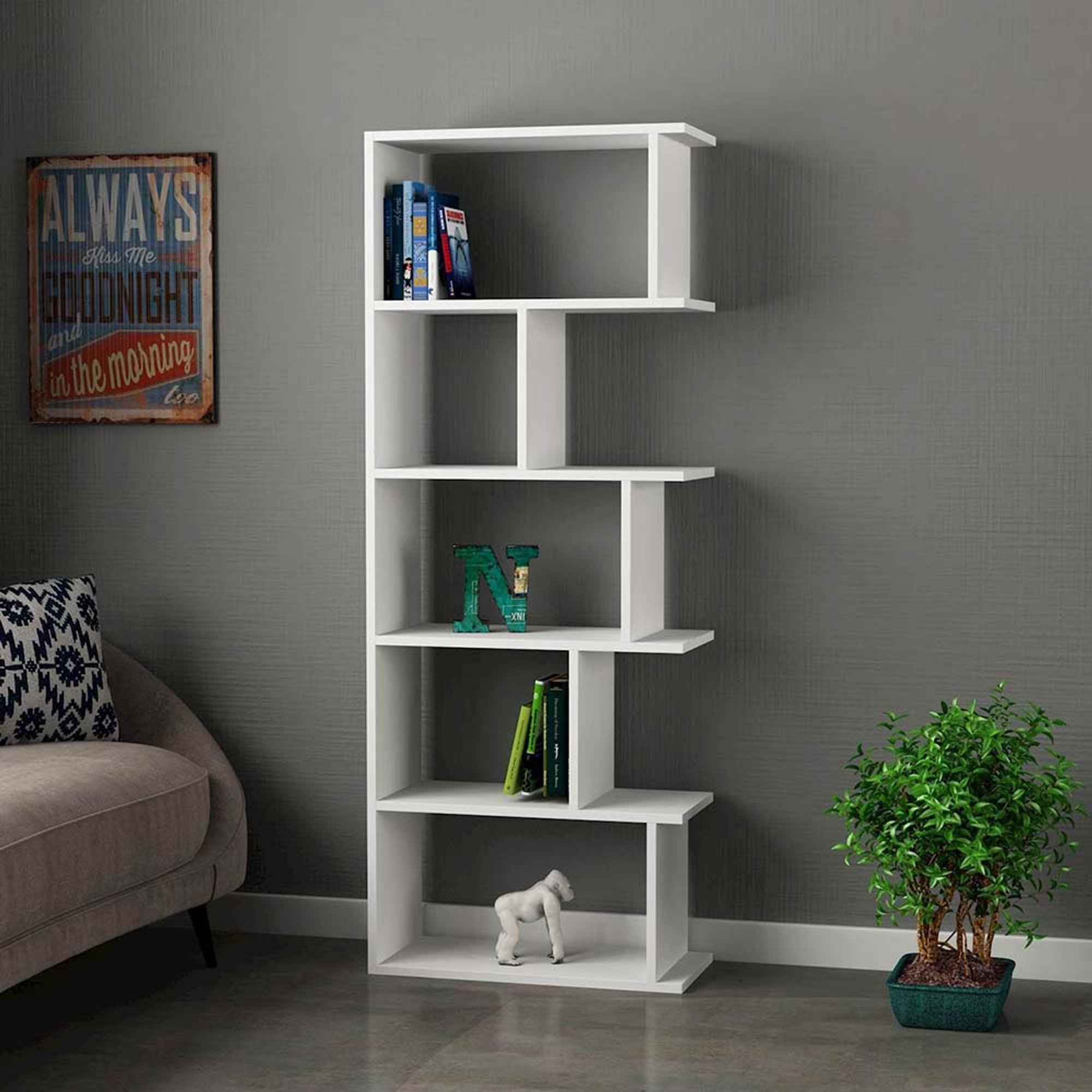Libreria Tapi, bianco Decortie vista6