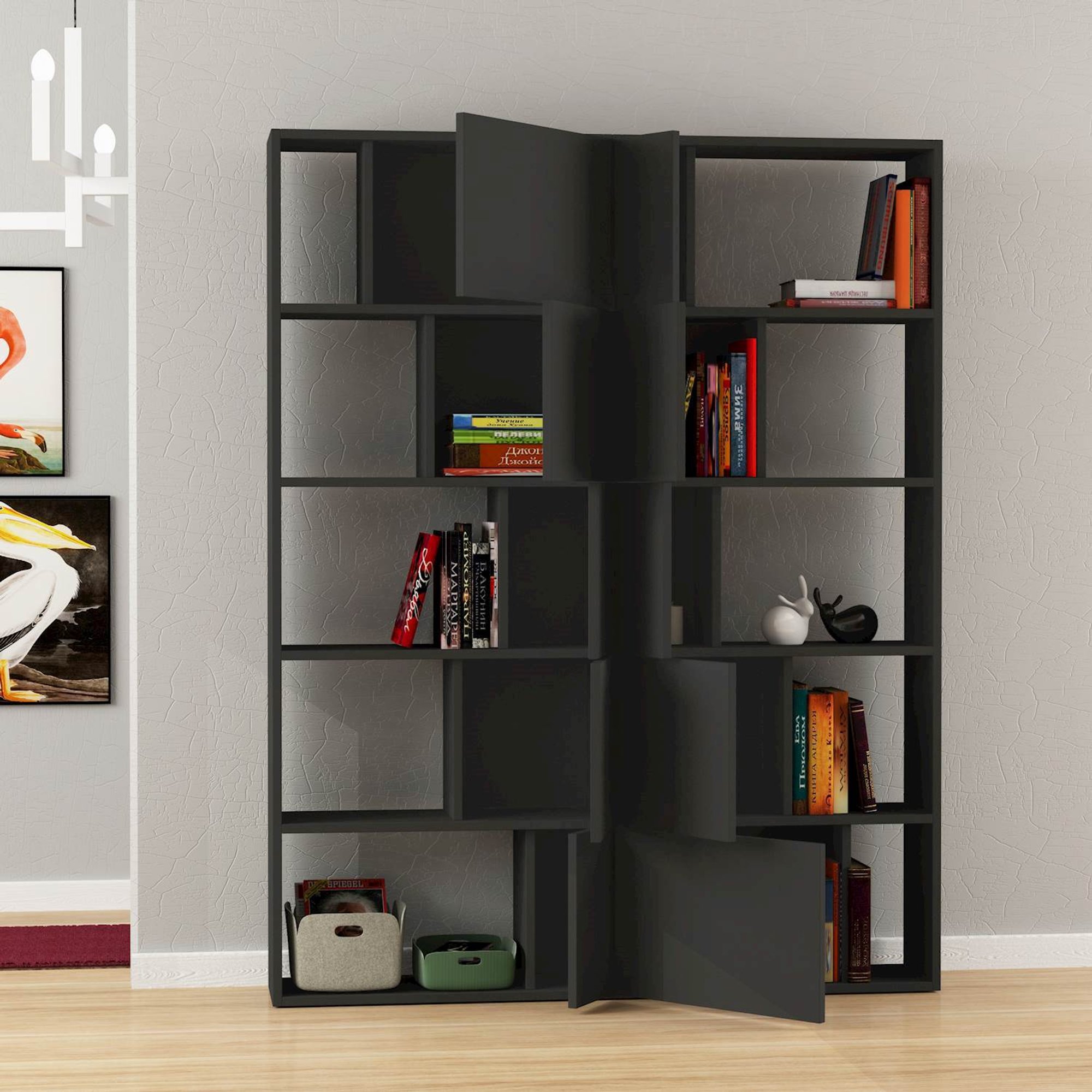 Libreria Ondatoo, grigio/grigio Decortie vista1