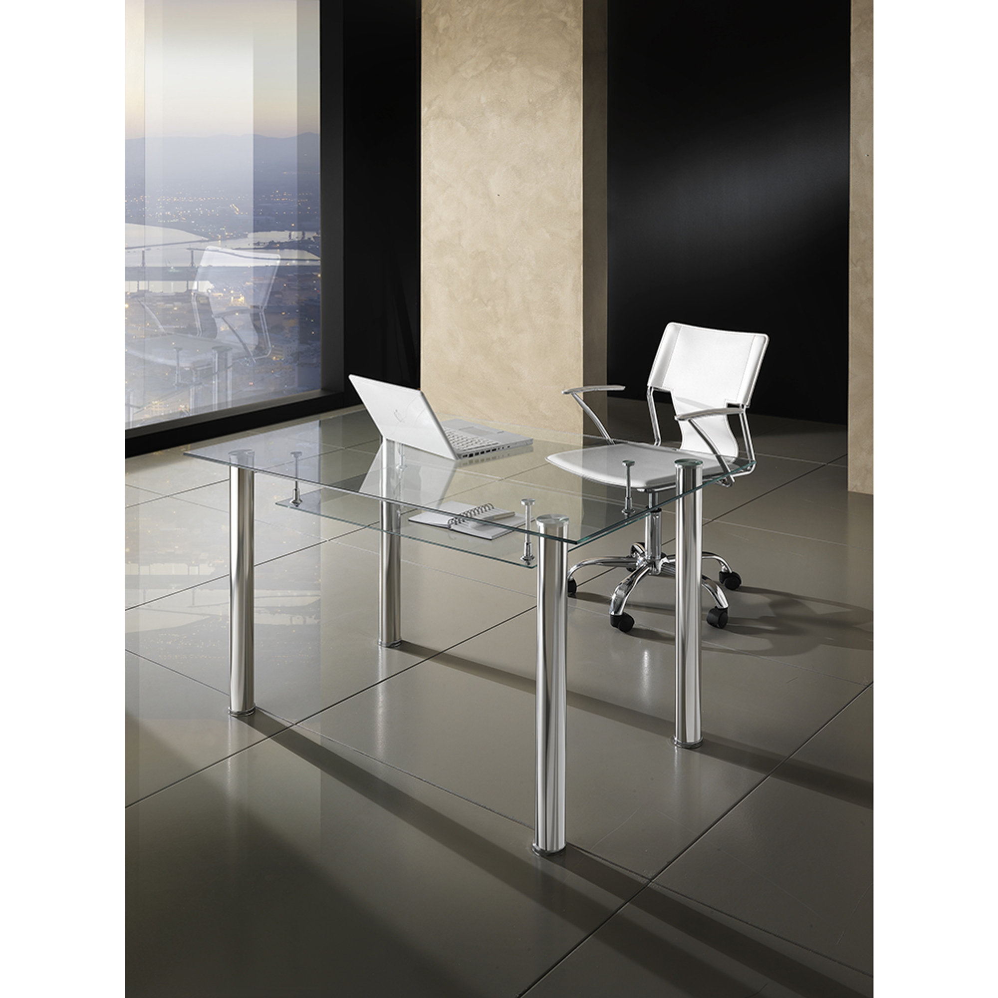Scrivania TENSE con piano in vetro temprato trasparente Iplex - 2019 vista2