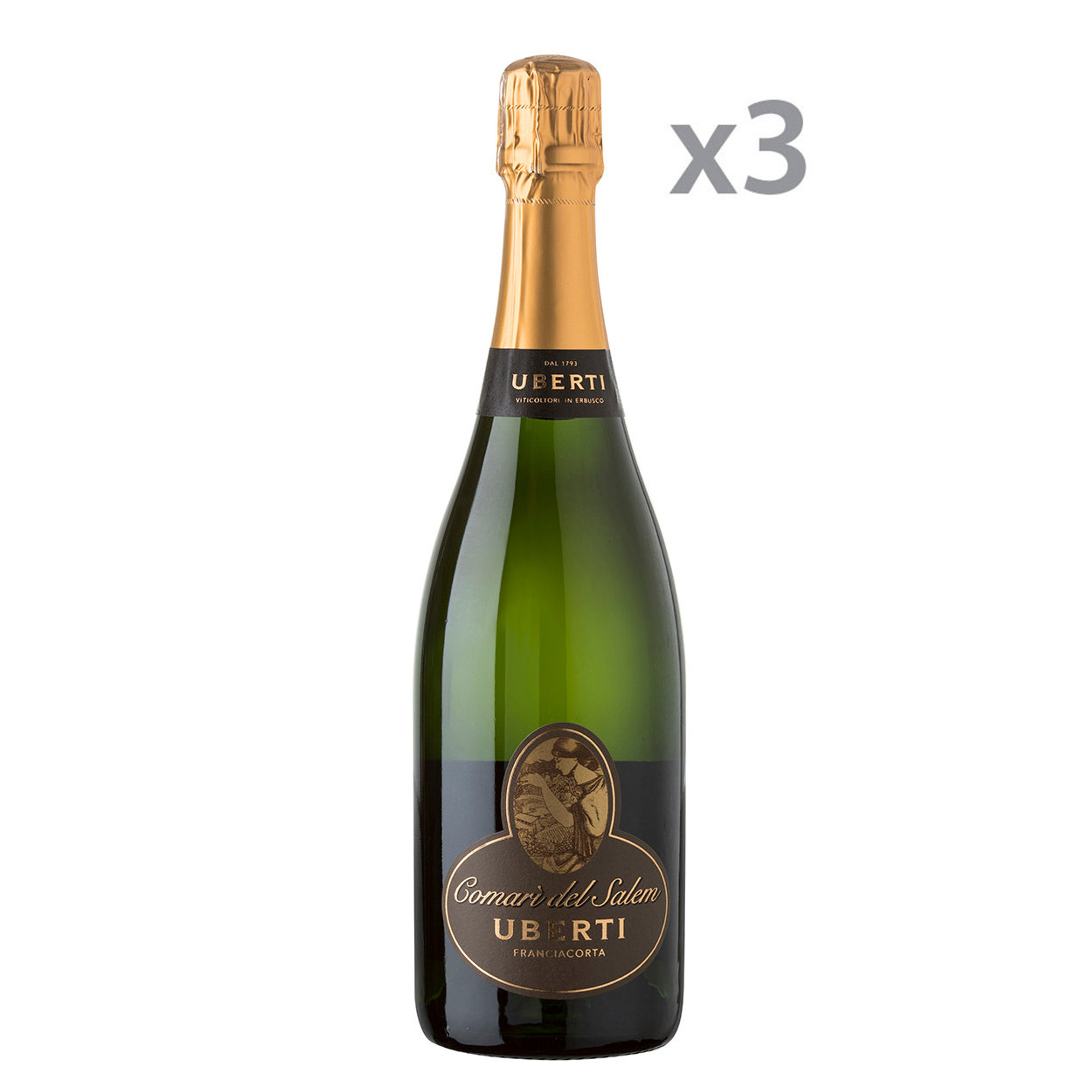 3 bottiglie - Uberti Comarì del Salem Franciacorta Extra Brut Millesimato Uberti vista0