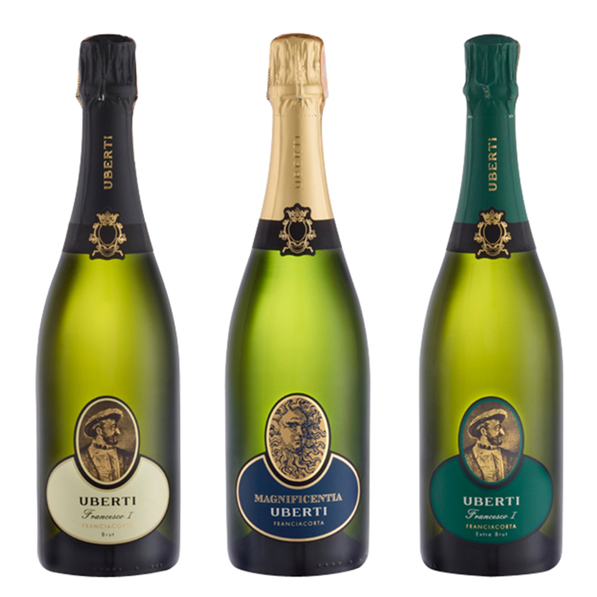 3 bottiglie miste: Francesco I Franciacorta Brut - Magnificentia Franciacorta Brut Satèn Millesimato - Comarì del Salem Franciacorta Extra Brut Millesimato __OLD__ Prodotti vecchi - NON USARE vista0