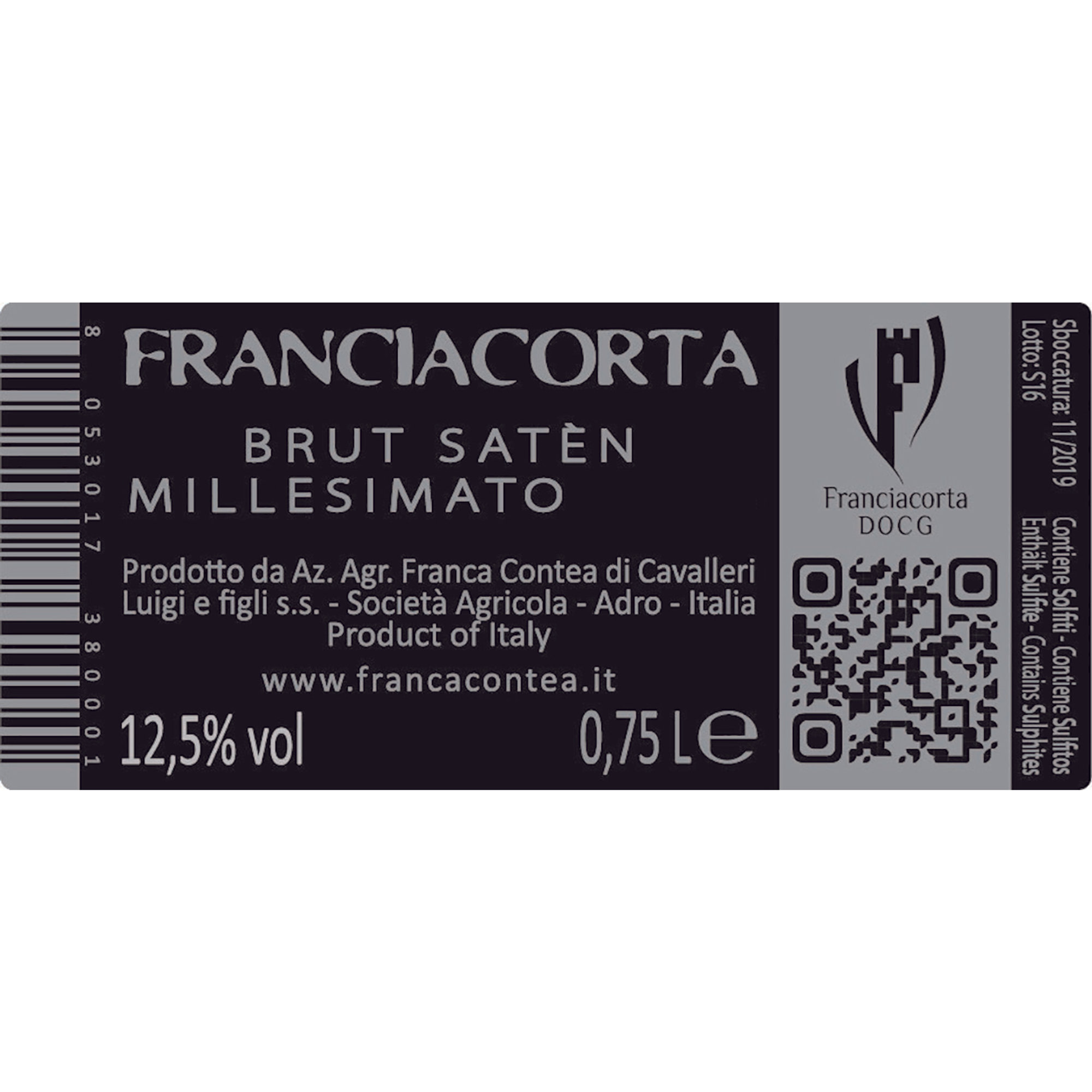 1 bottiglia - "Satèn" Franciacorta Millesimato DOCG 2018 Franca Contea vista1