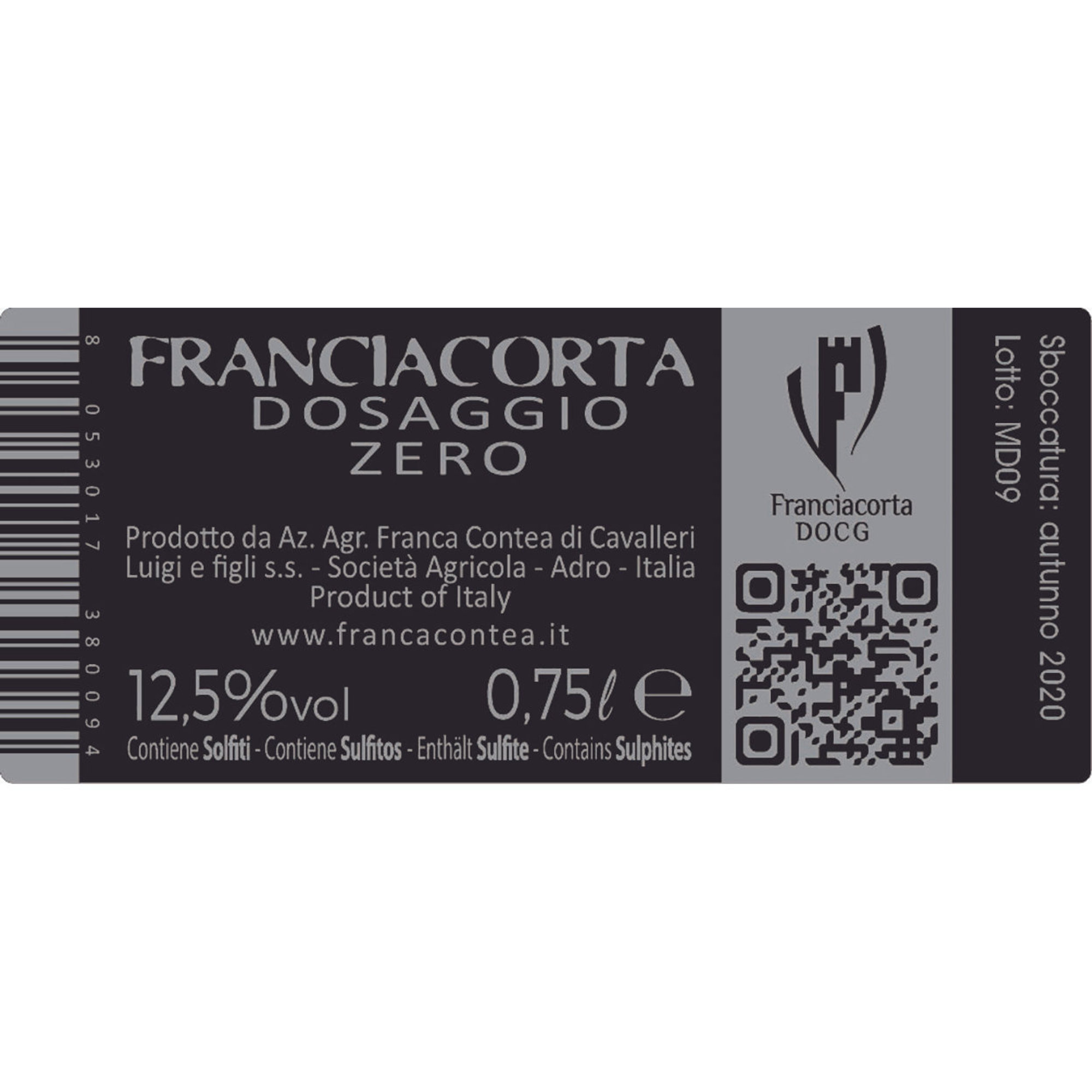 2 bottiglie miste: "Primus" Franciacorta Brut Cuvèe DOCG - "Mìa Dusàt" Franciacorta Dosaggio Zero DOCG Franca Contea vista4