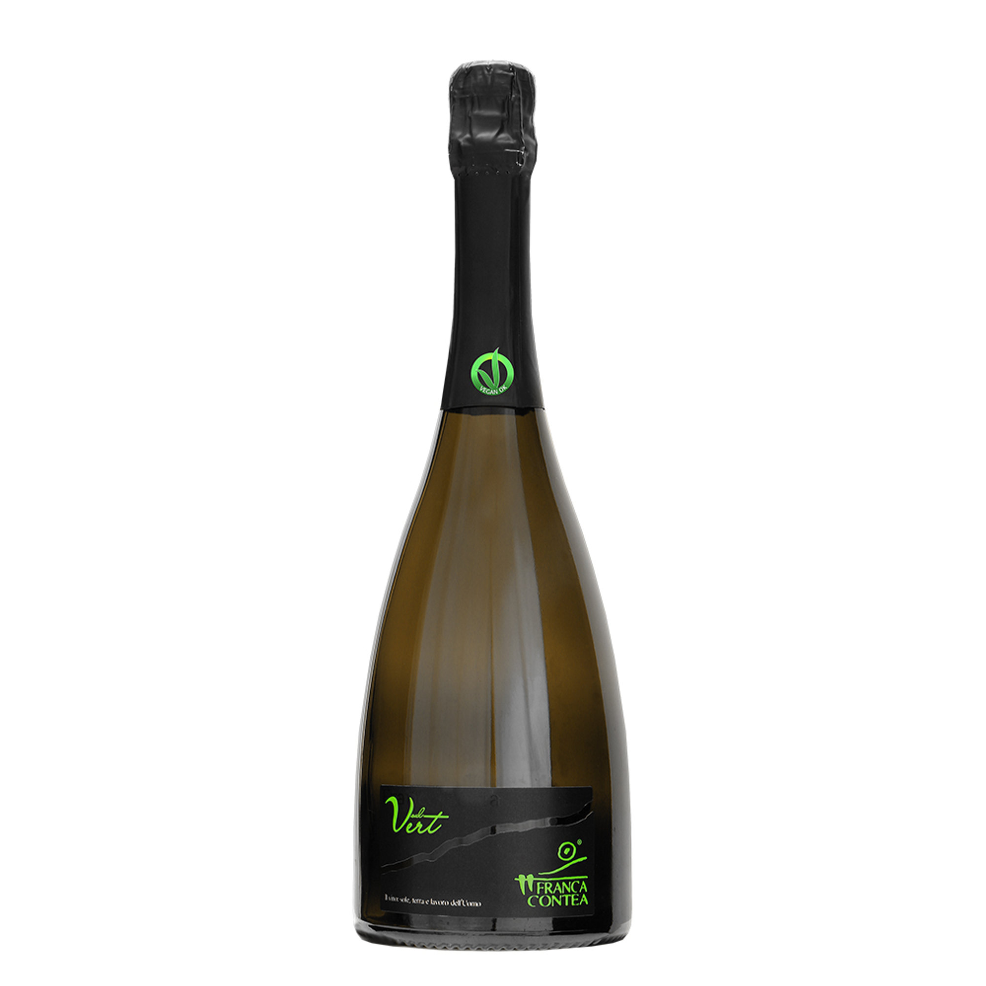 3 bottiglie miste: "Primus" Franciacorta Brut Cuvèe DOCG - "Mìa Dusàt" Franciacorta Dosaggio Zero DOCG - "Sul Vert" Franciacorta Brut Vegano DOCG Franca Contea vista5