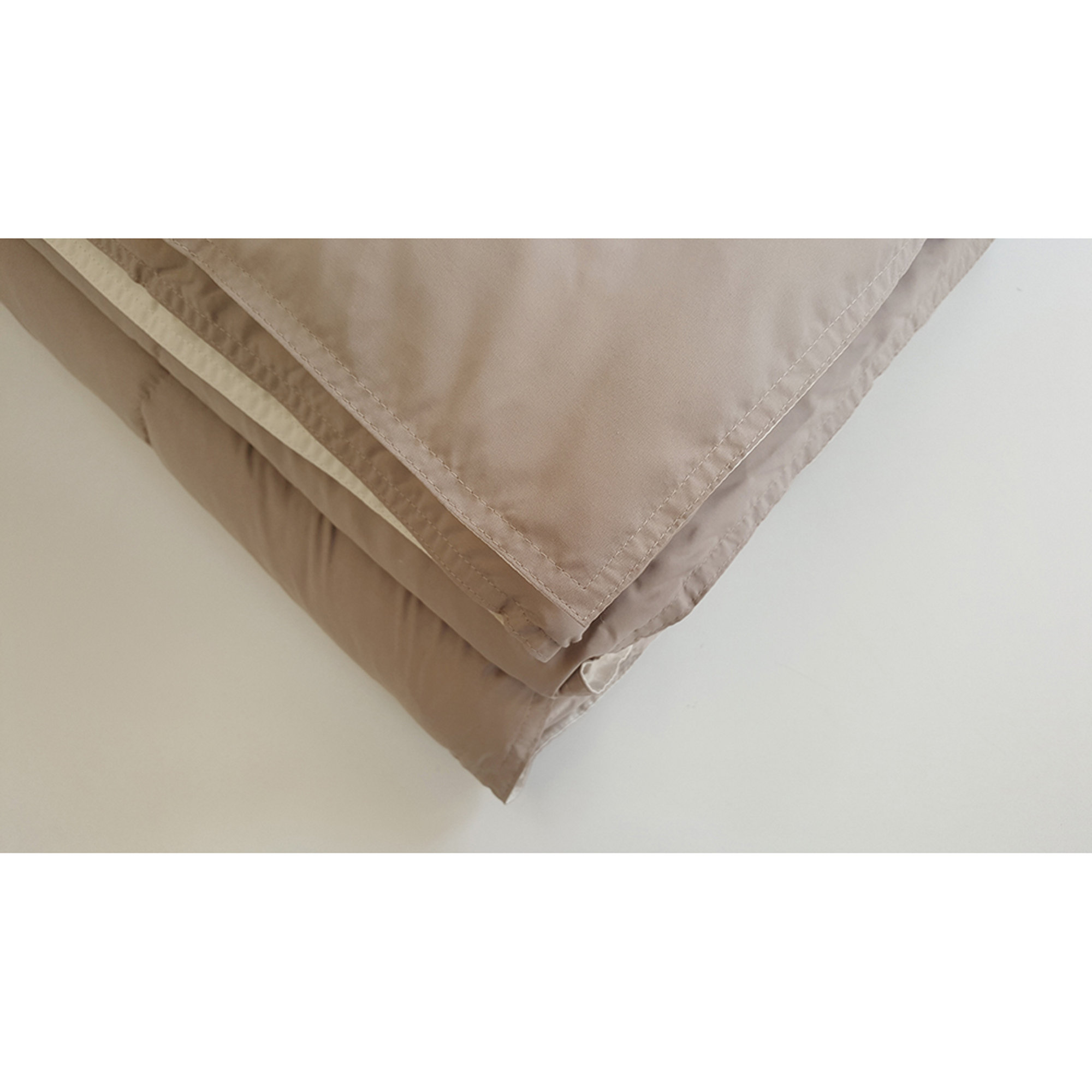Piumino in Piuma bicolore 250x200, nocciola Soffim vista1