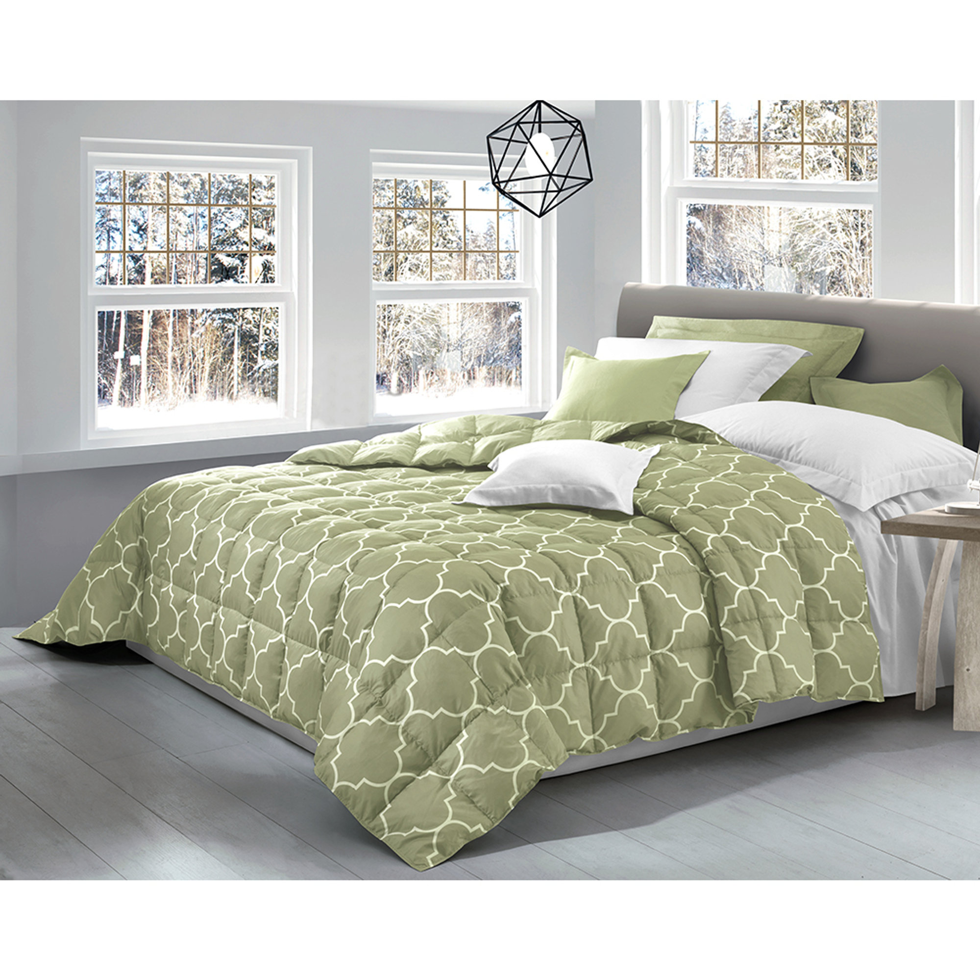 Piumino in Piuma decoro 250x200, verde Soffim vista4