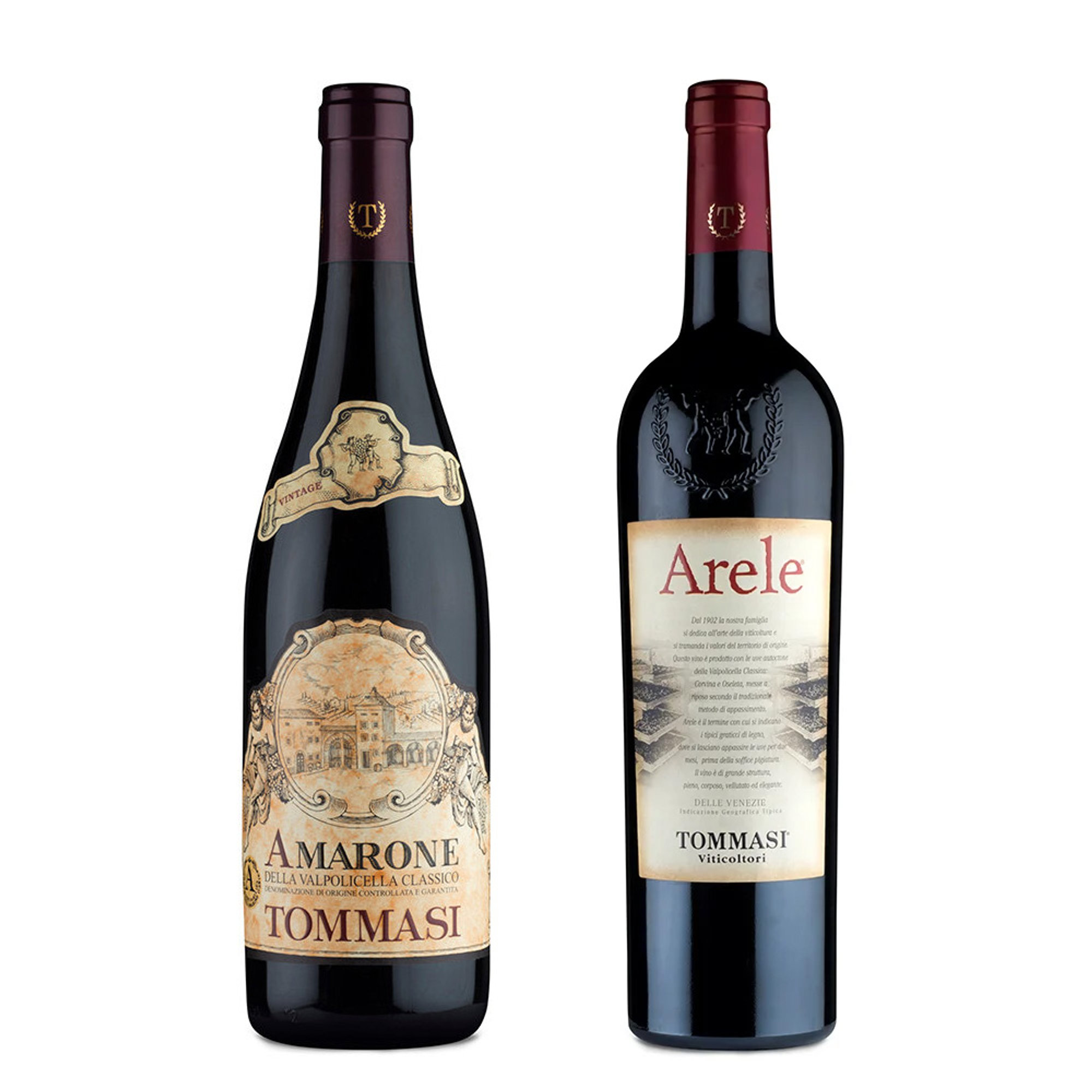 2 bottiglie miste: Amarone della Valpolicella Classico DOCG 2018 - Arele delle Venezie IGT 2018 Tommasi vista0